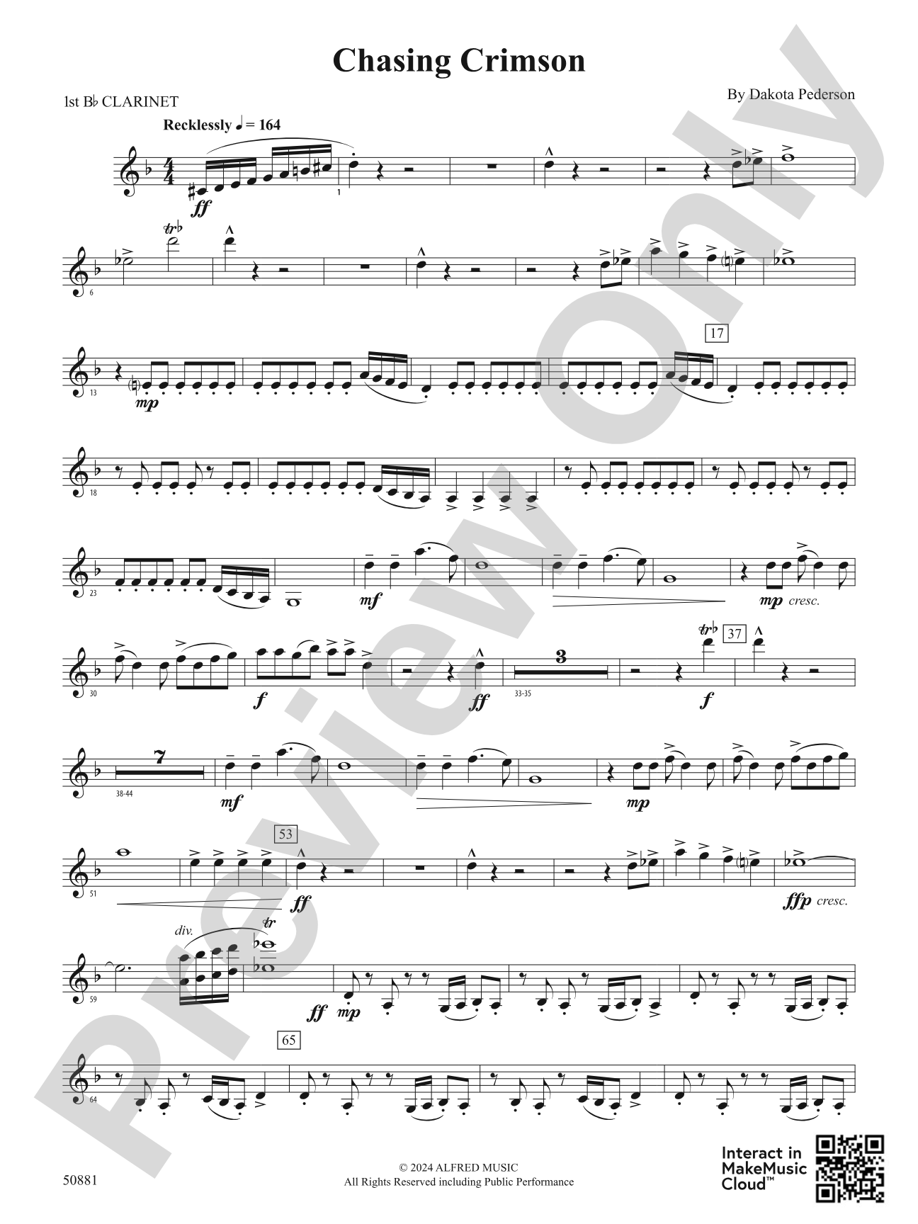 Chasing Crimson: 1st B-flat Clarinet