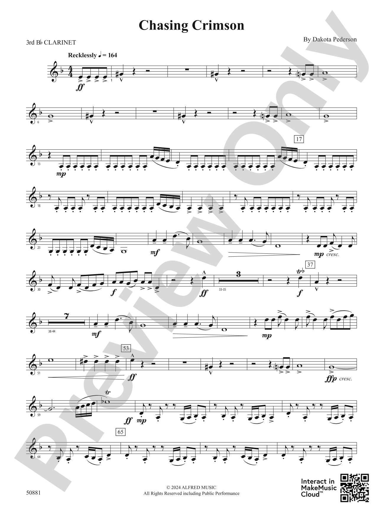 Chasing Crimson: 3rd B-flat Clarinet