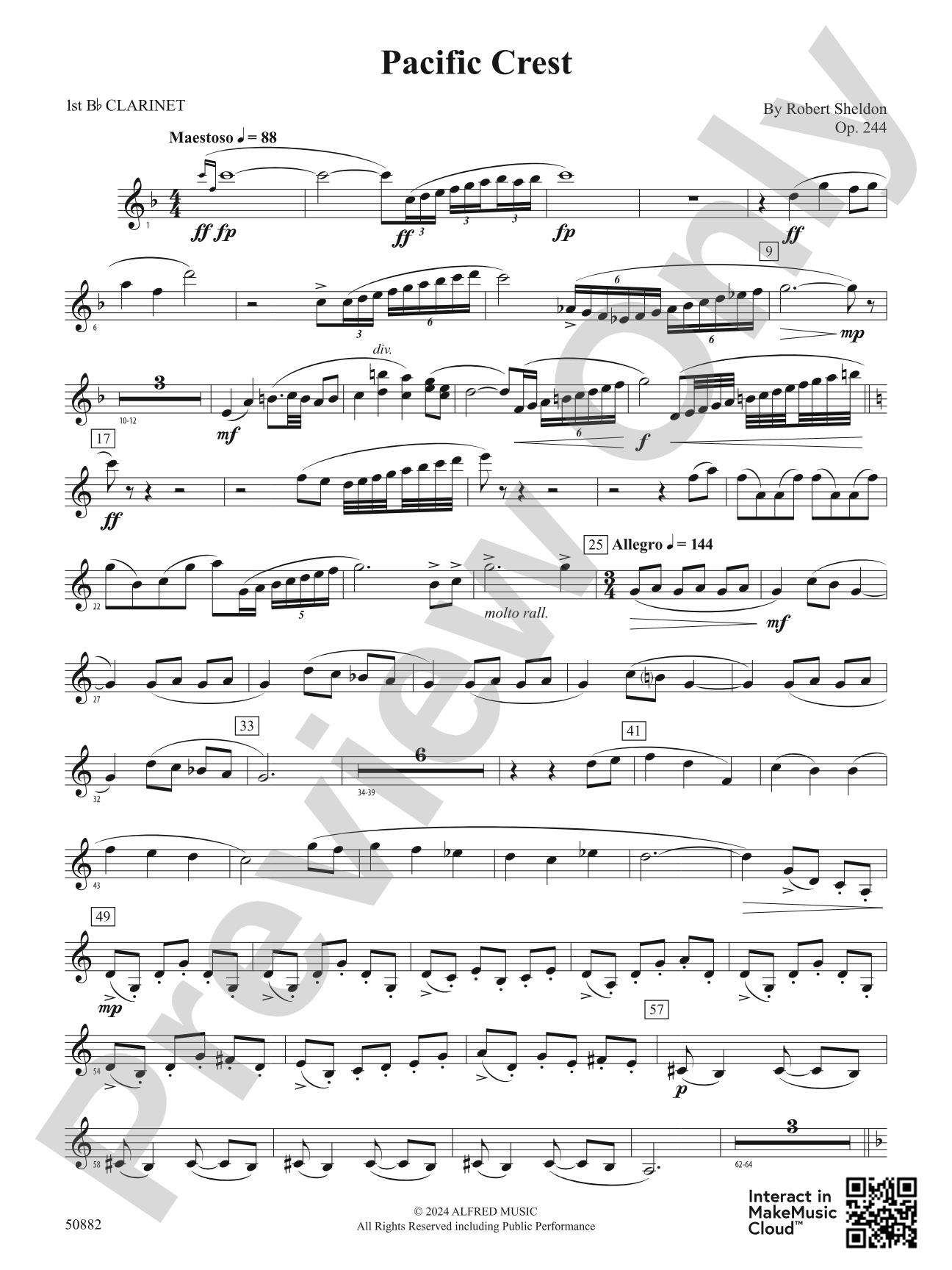 Pacific Crest: 1st B-flat Clarinet