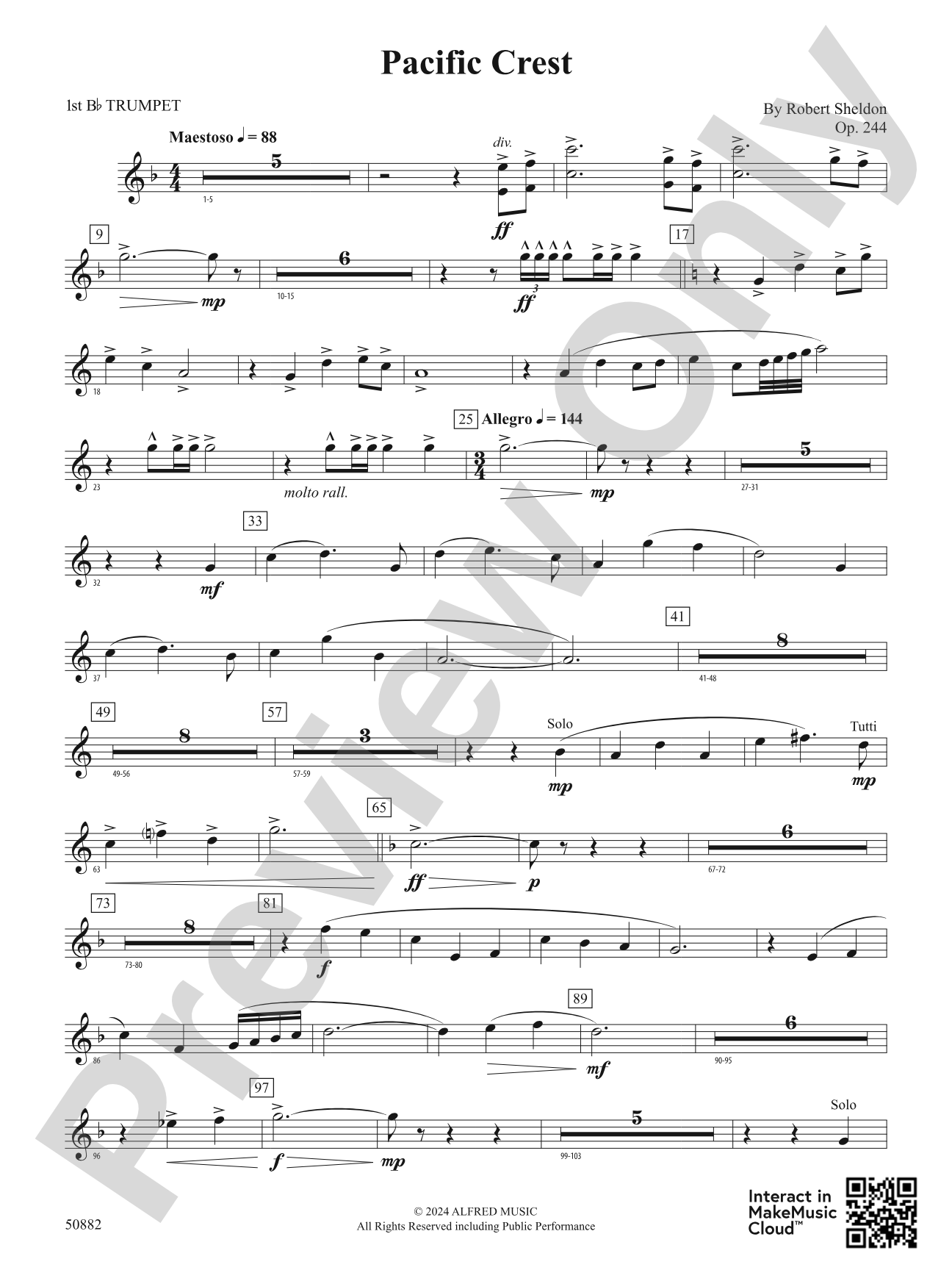 Pacific Crest: 1st B-flat Trumpet