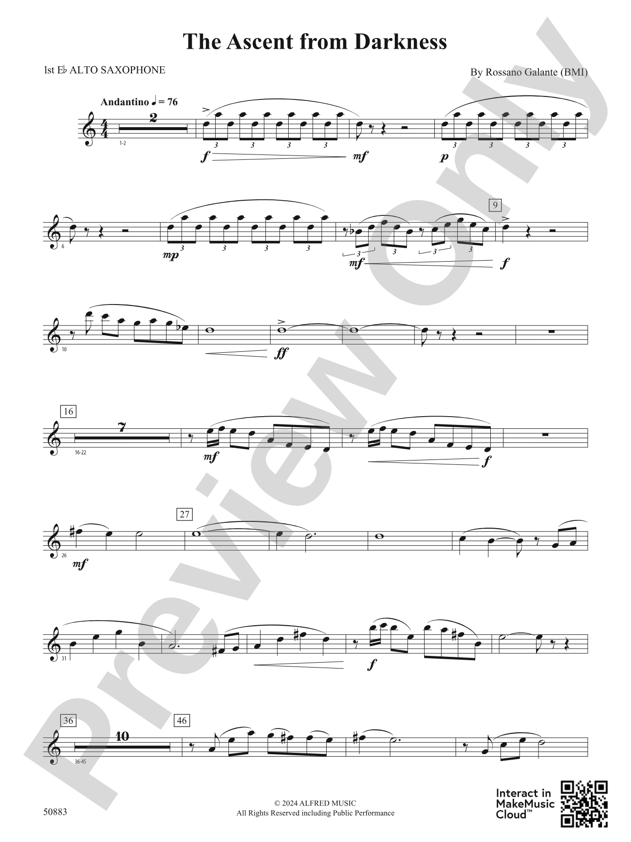 The Ascent from Darkness: E-flat Alto Saxophone