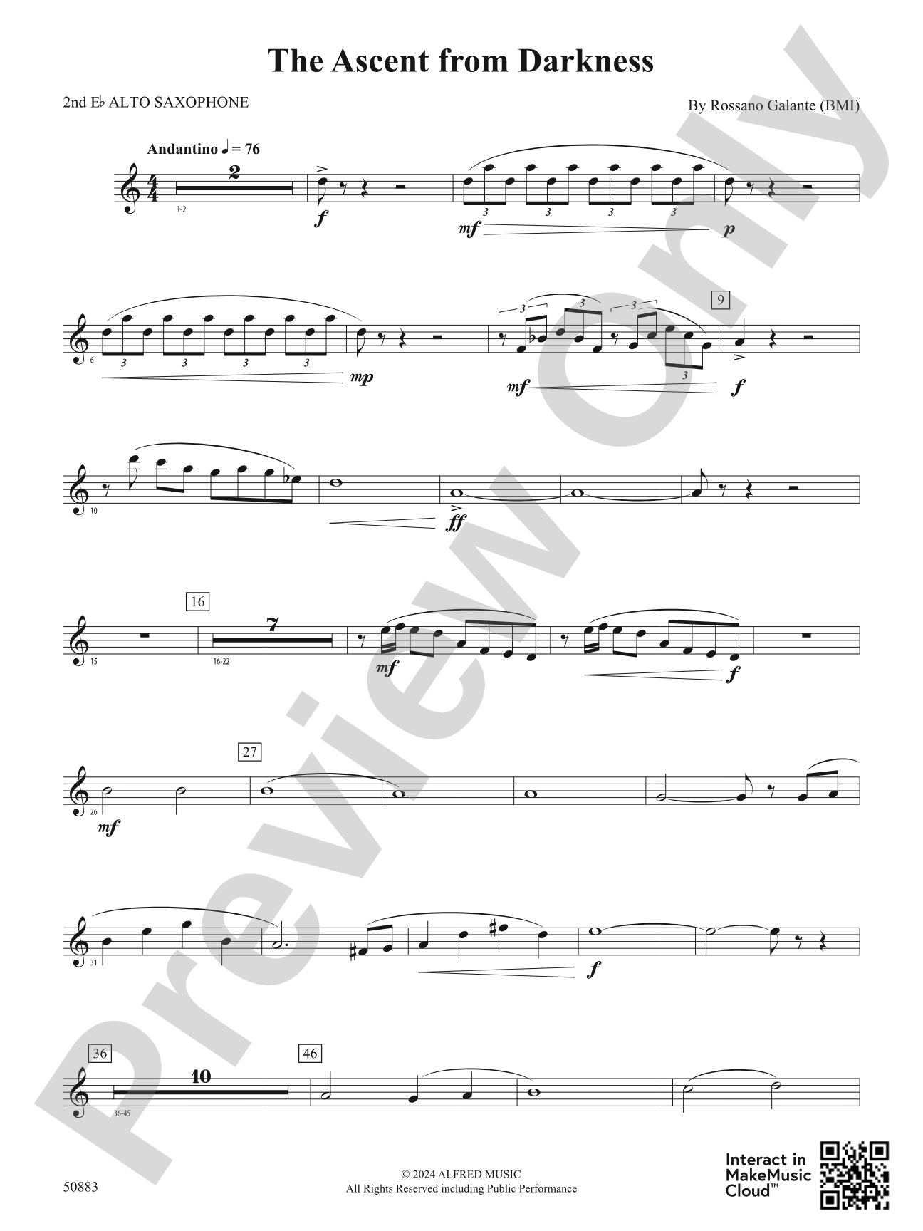 The Ascent from Darkness: 2nd E-flat Alto Saxophone