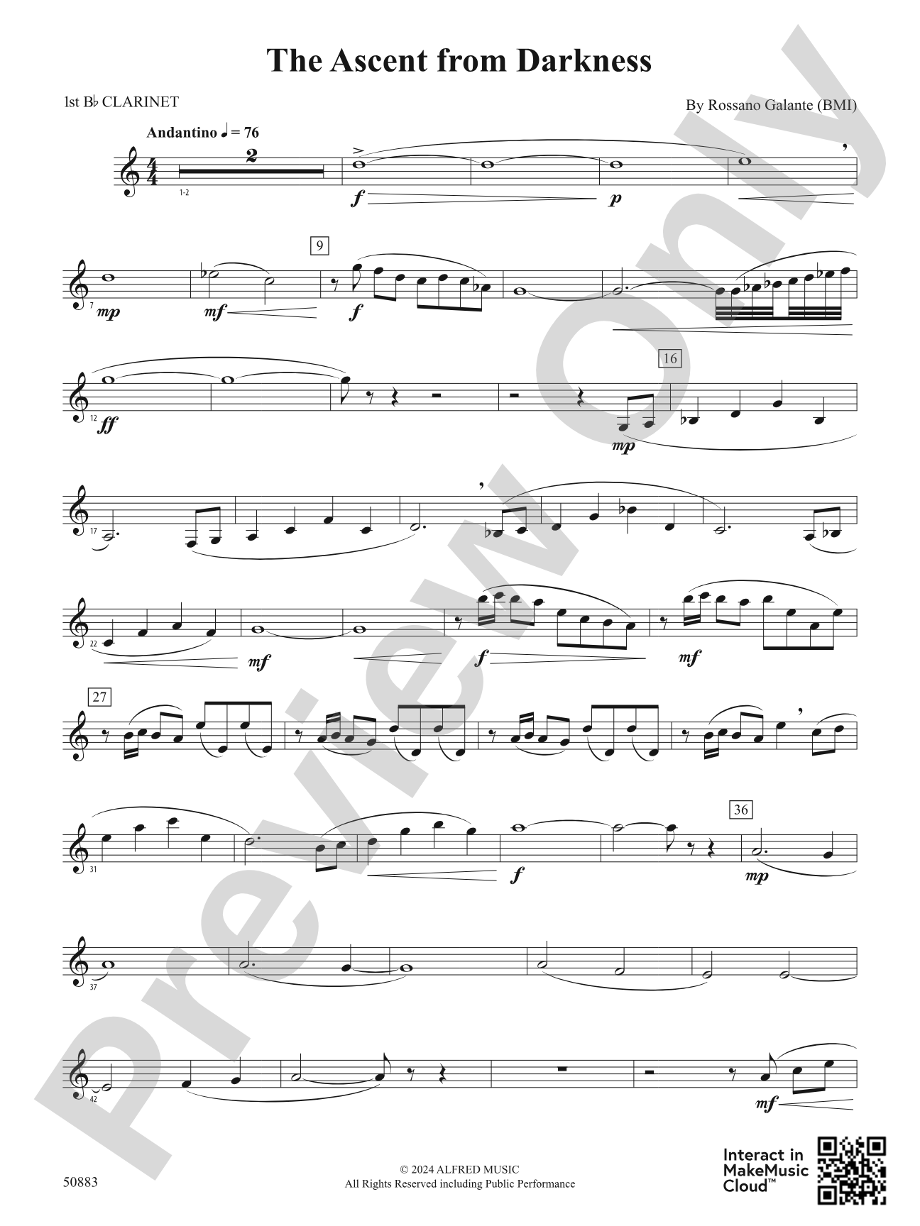 The Ascent from Darkness: 1st B-flat Clarinet