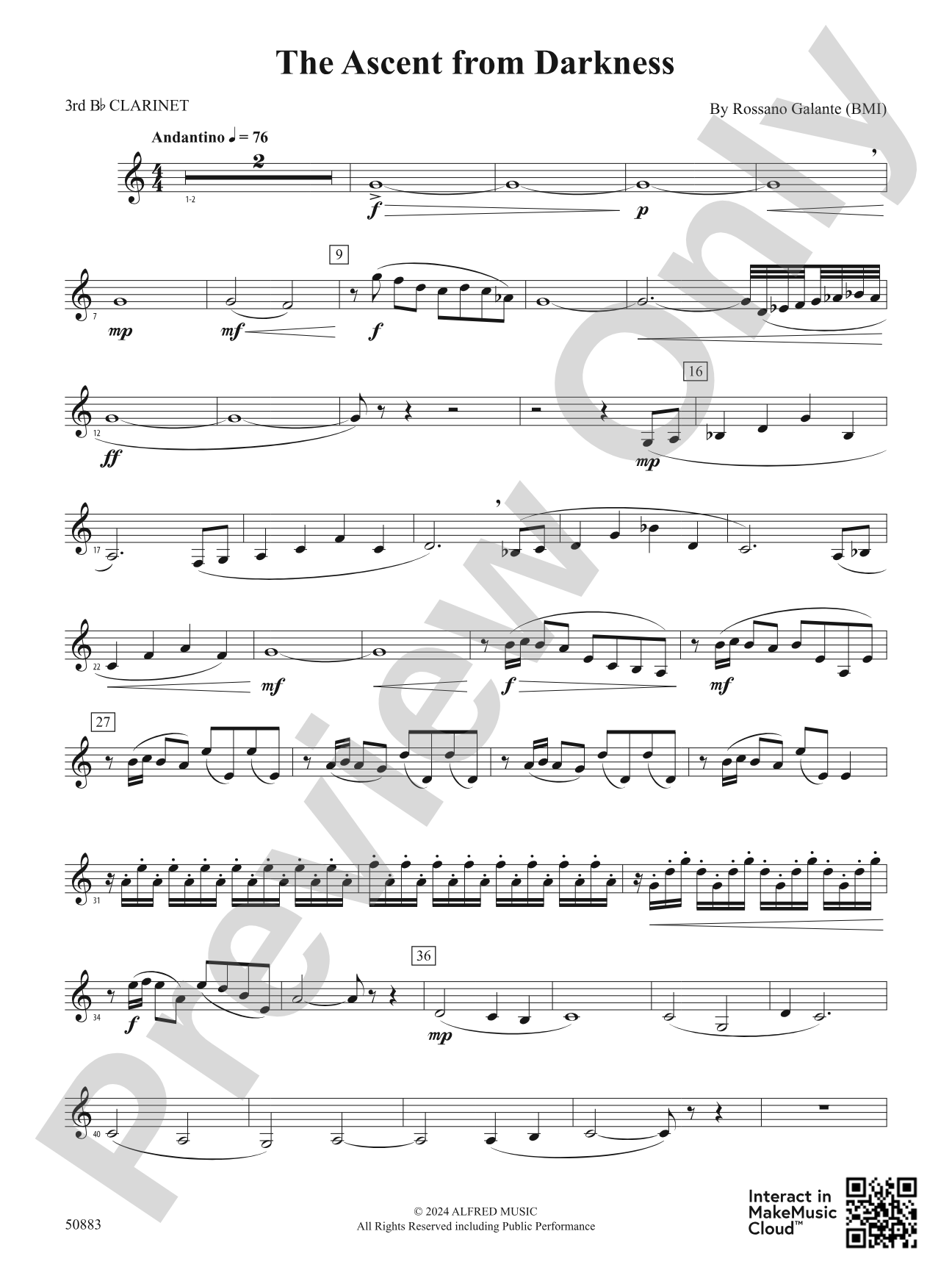 The Ascent from Darkness: 3rd B-flat Clarinet