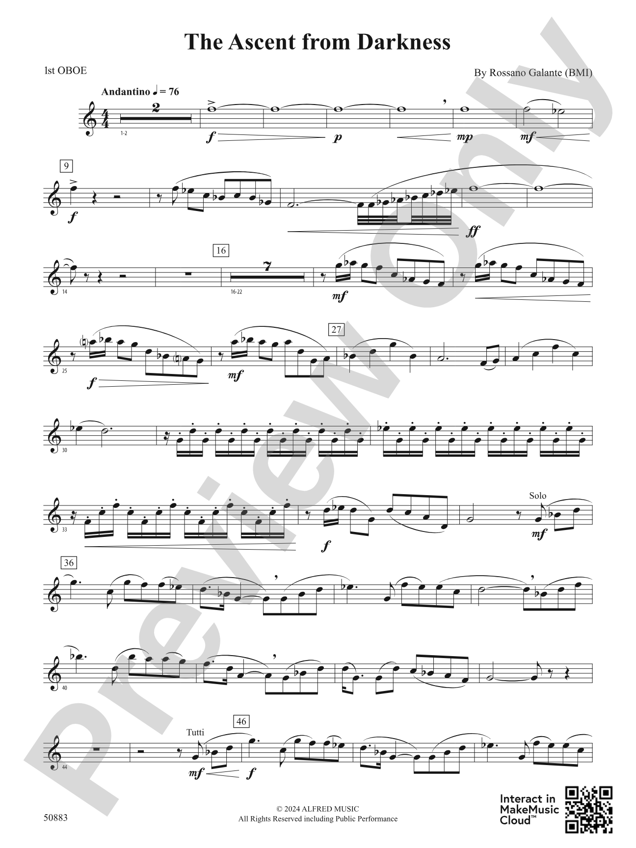 The Ascent from Darkness: Oboe
