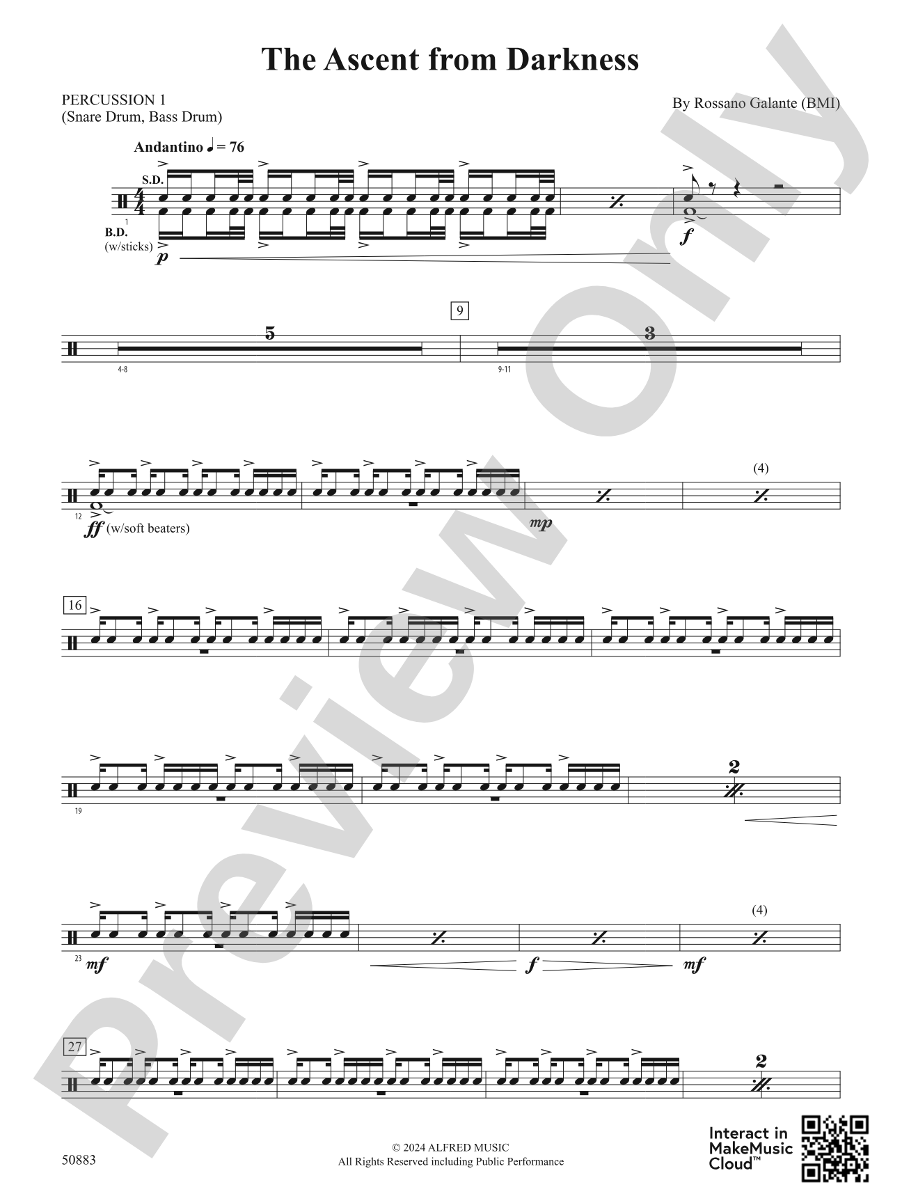 The Ascent from Darkness: 1st Percussion
