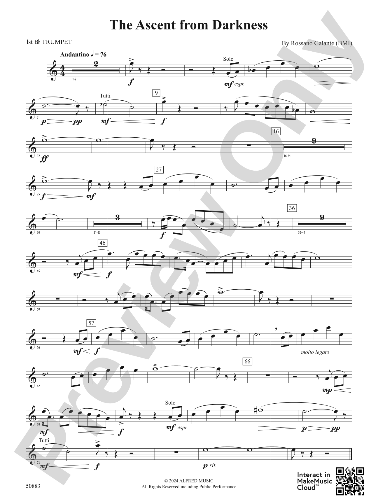 The Ascent from Darkness: 1st B-flat Trumpet