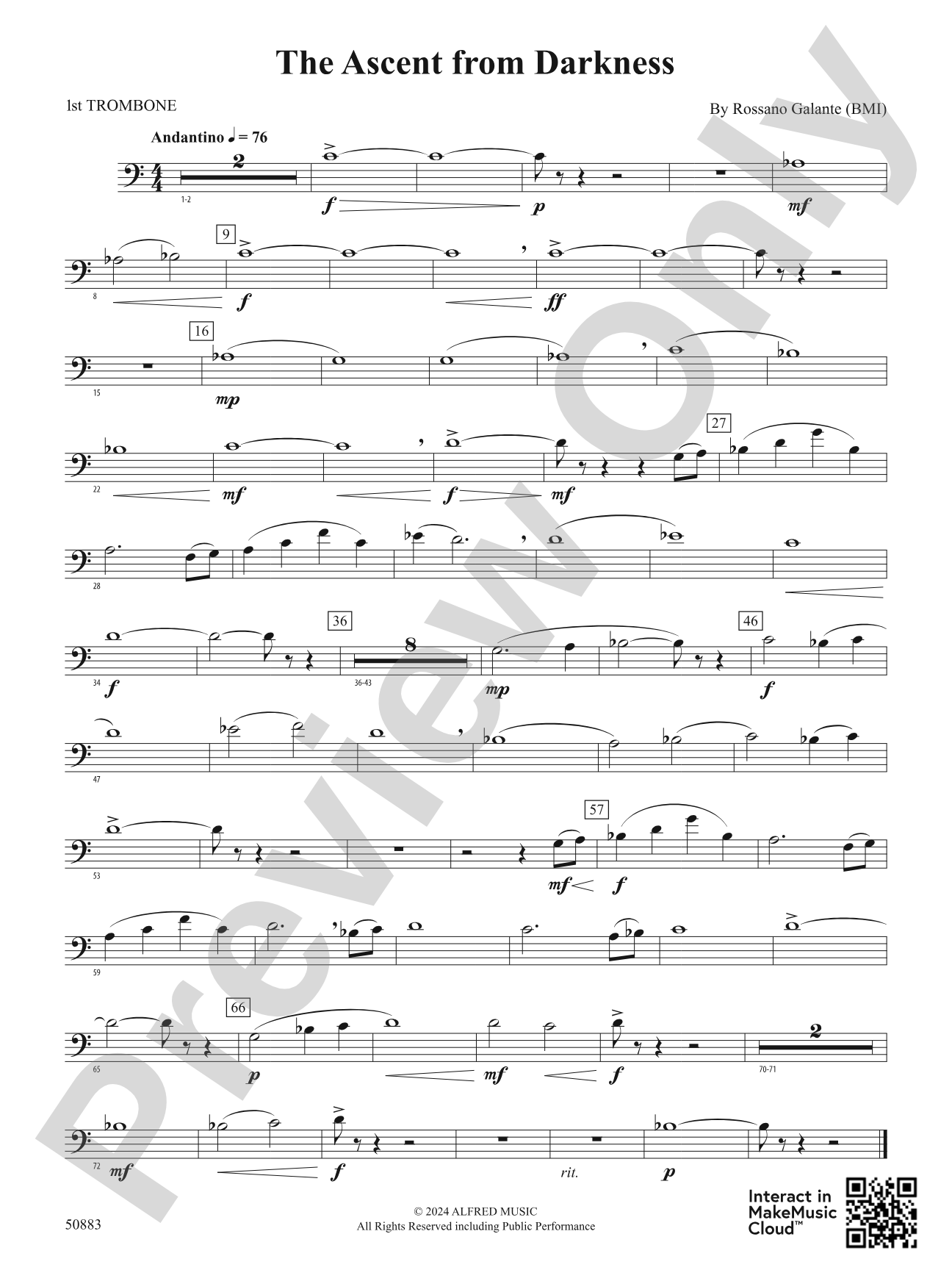The Ascent from Darkness: 1st Trombone