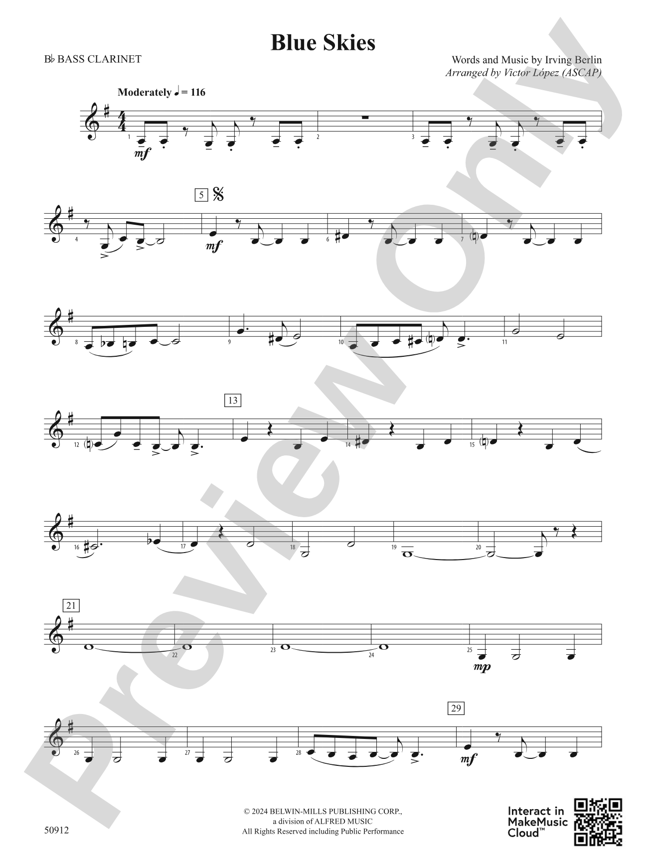 Blue Skies: B-flat Bass Clarinet