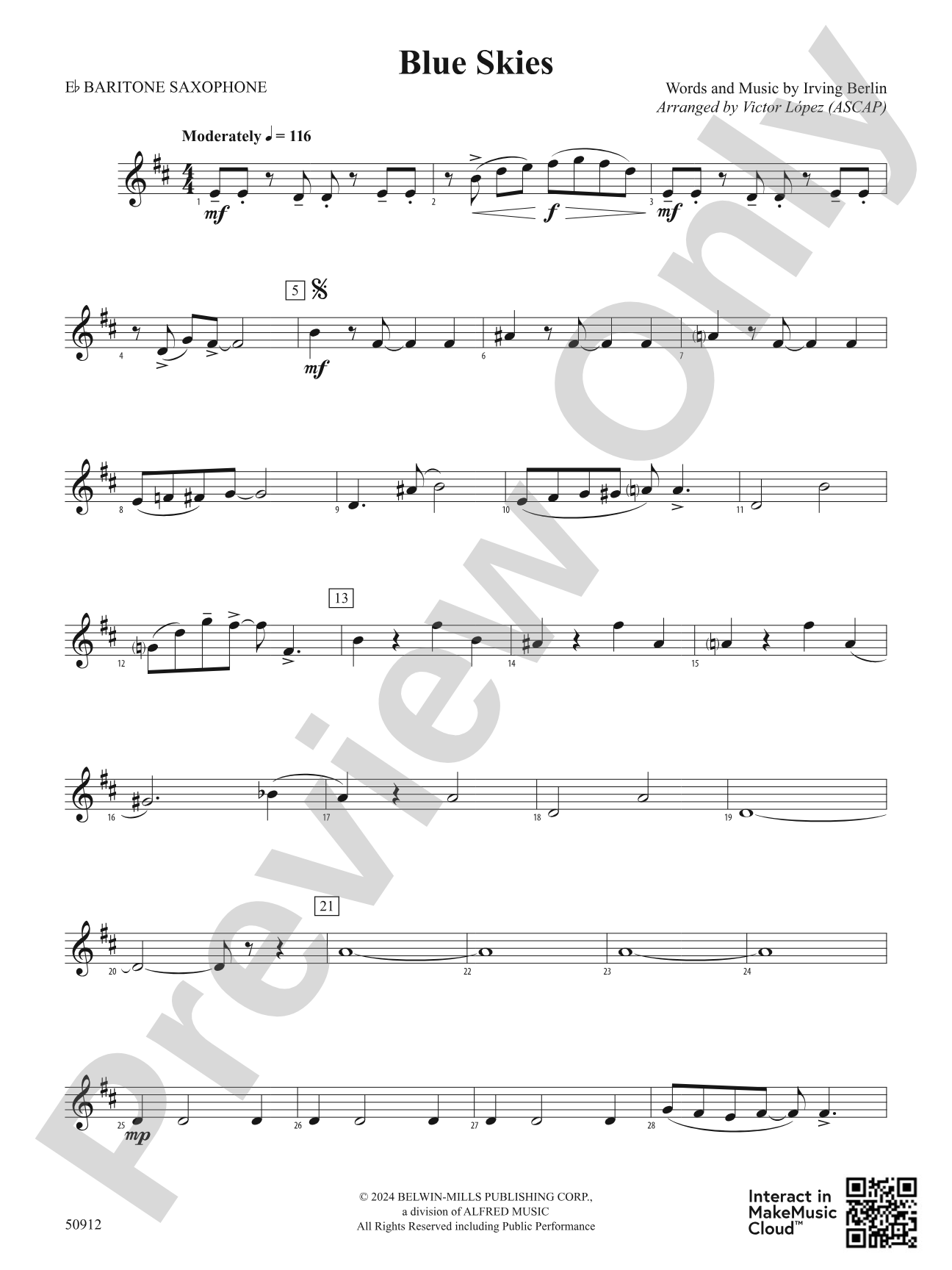 Blue Skies: E-flat Baritone Saxophone