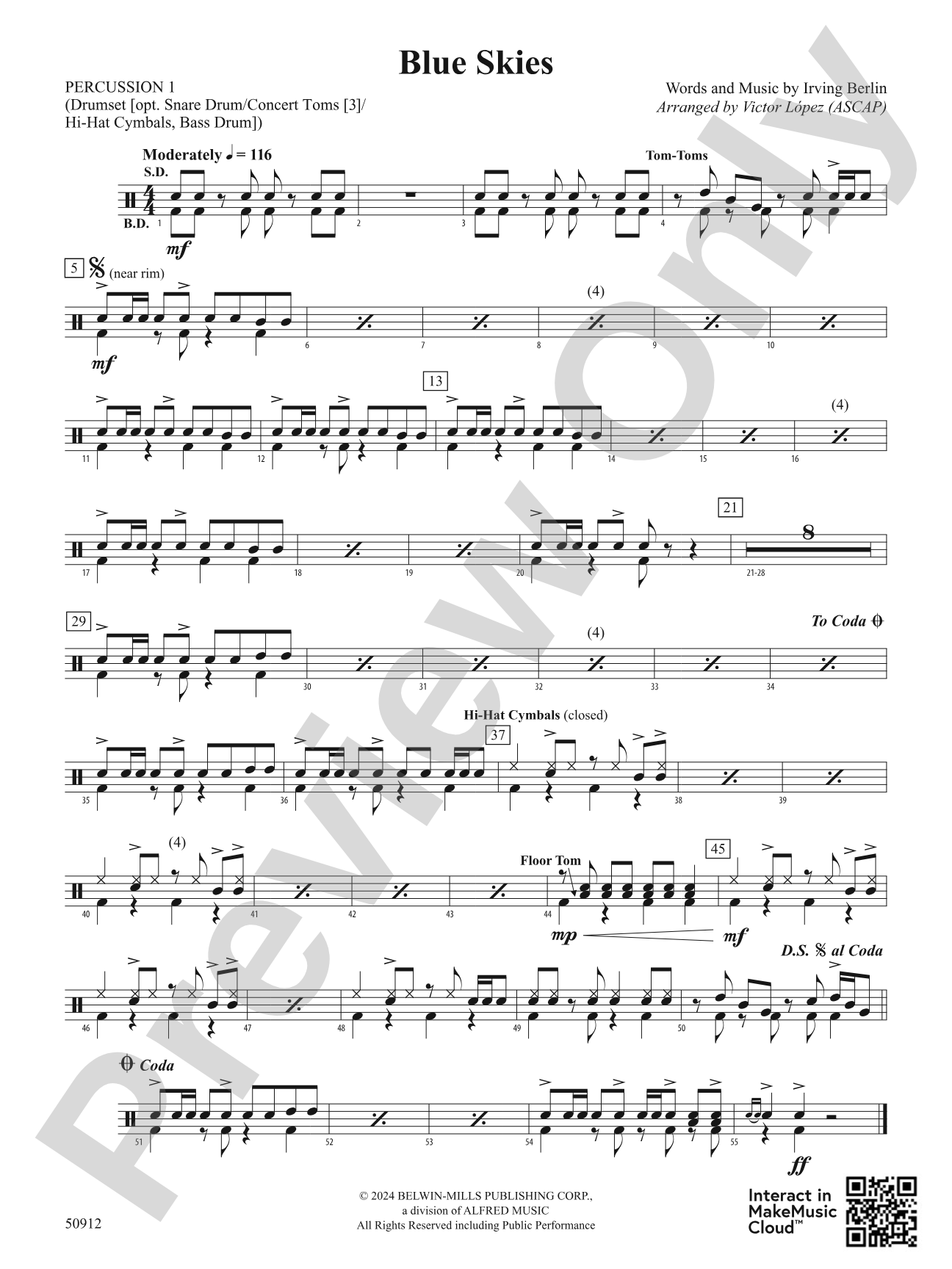 Blue Skies: 1st Percussion