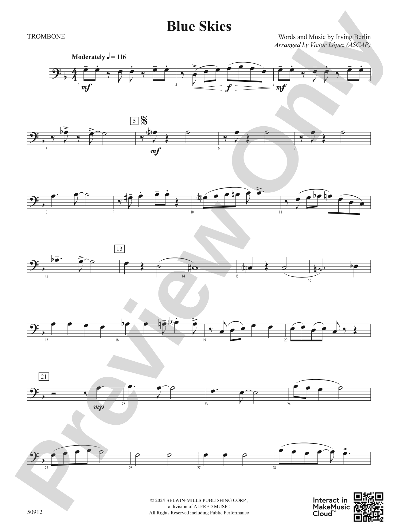 Blue Skies: 1st Trombone