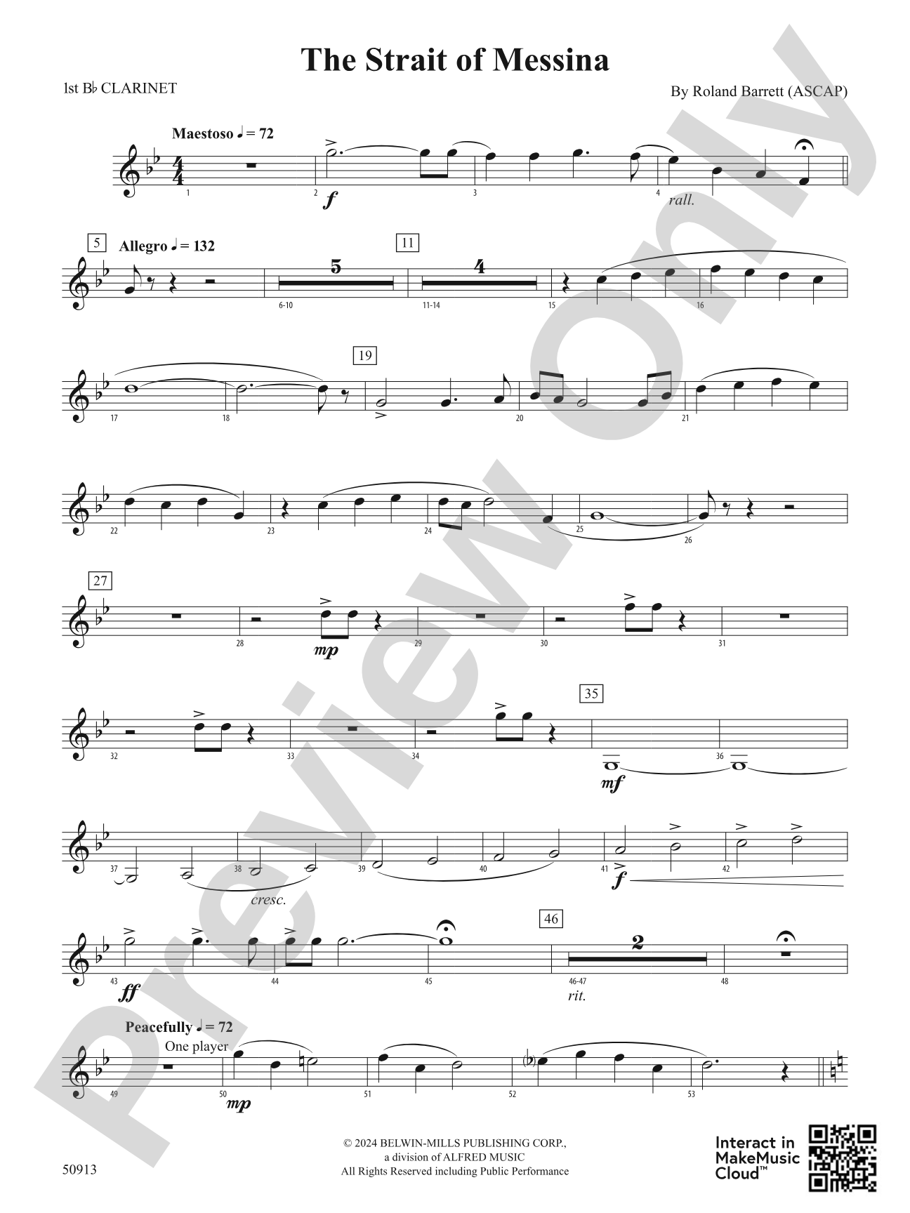 The Strait of Messina: 1st B-flat Clarinet