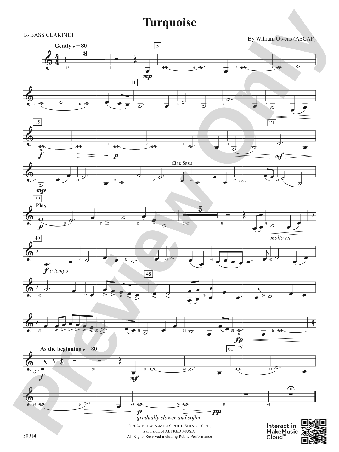 Turquoise: B-flat Bass Clarinet
