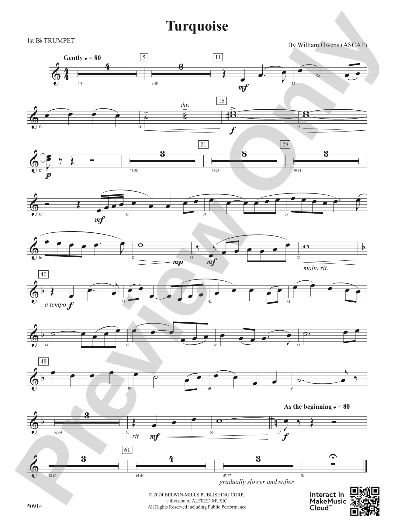 Turquoise: 1st B-flat Trumpet