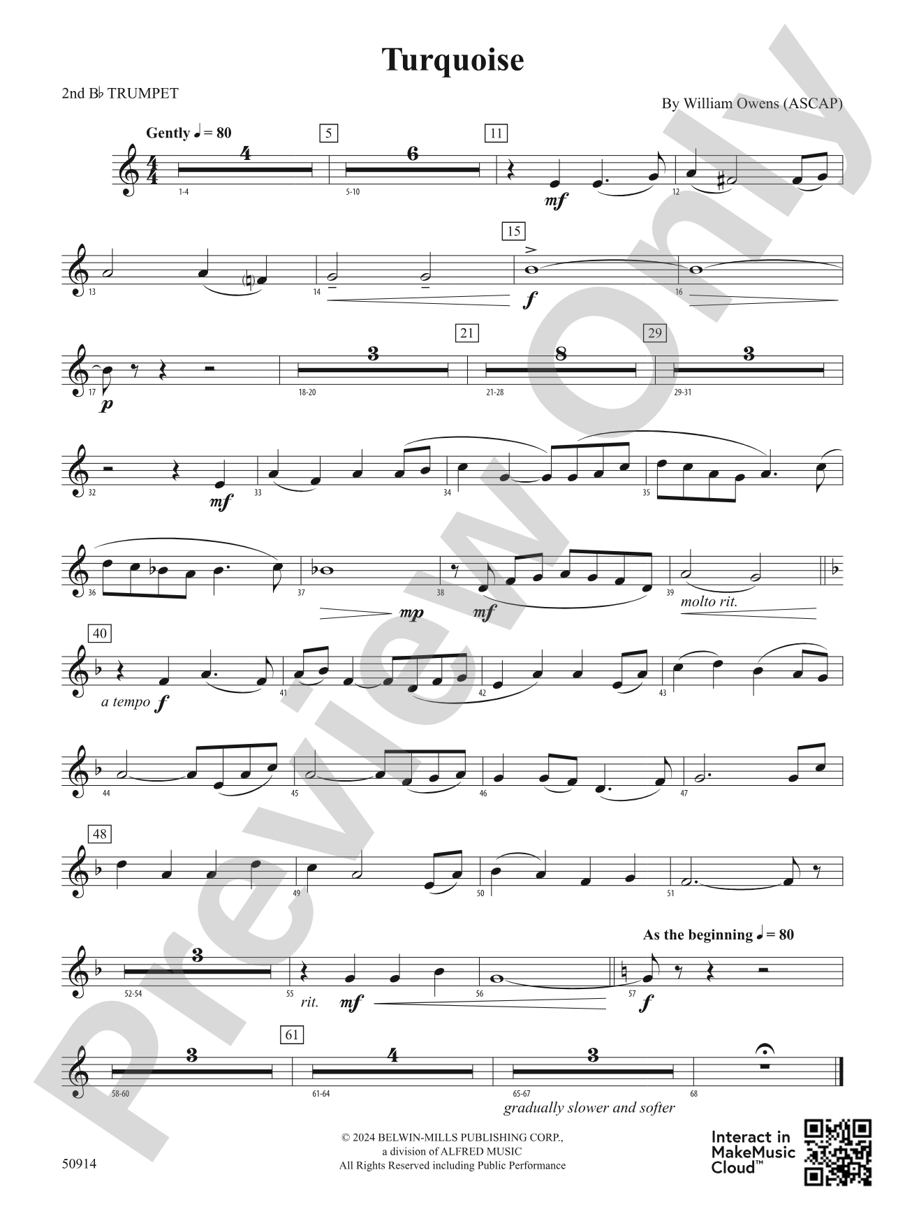 Turquoise: 2nd B-flat Trumpet