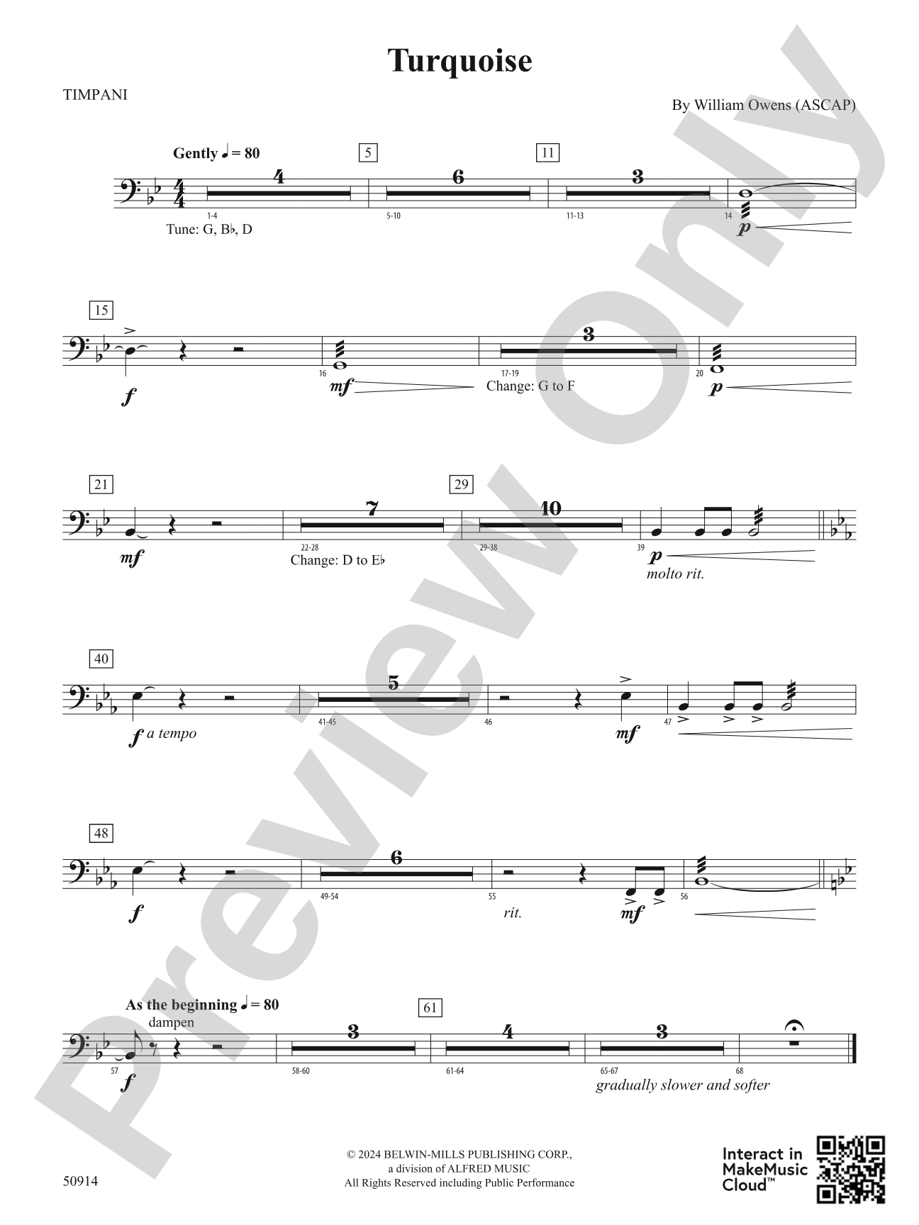 Turquoise: Timpani