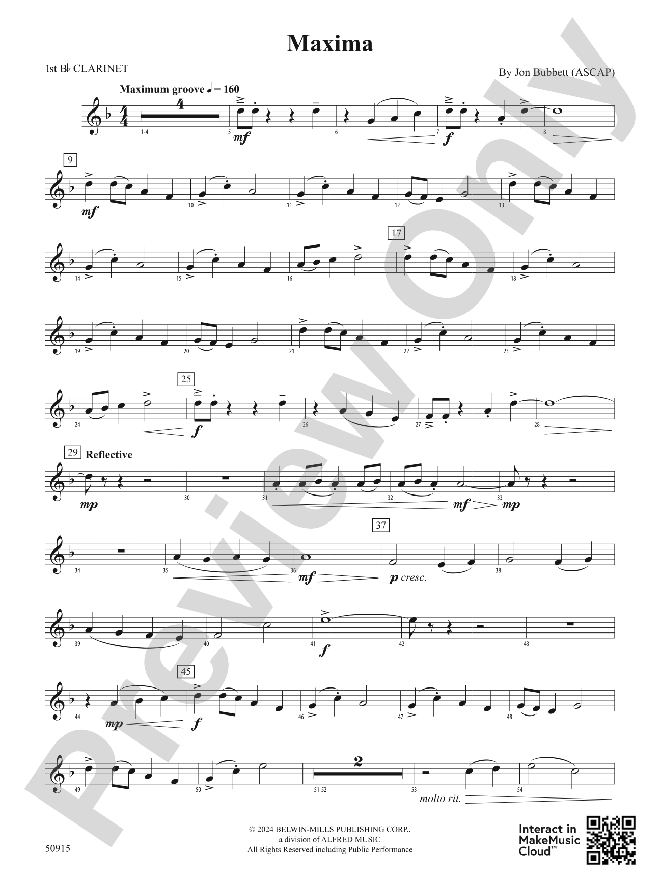 Maxima: 1st B-flat Clarinet