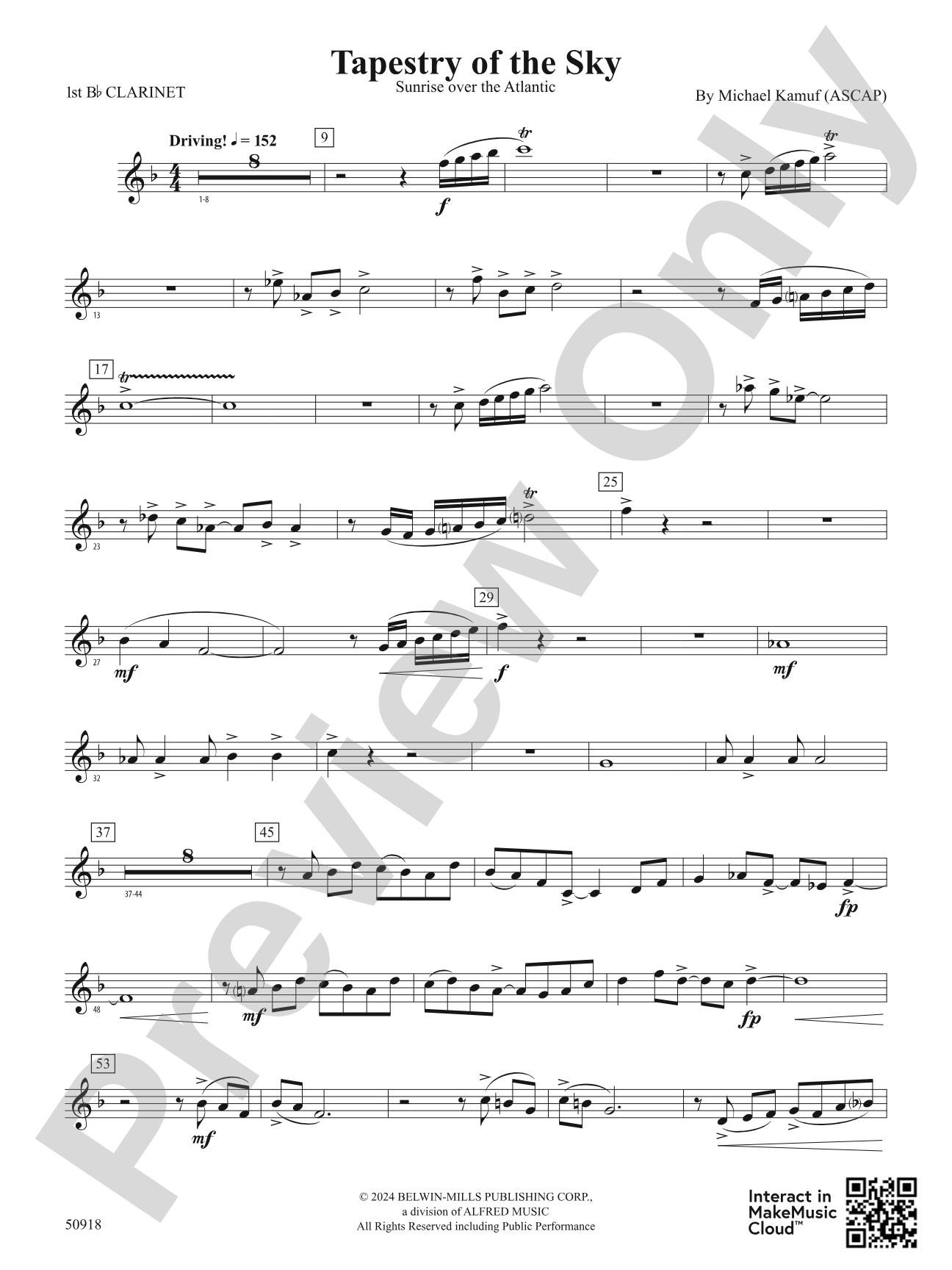 Tapestry of the Sky: 1st B-flat Clarinet