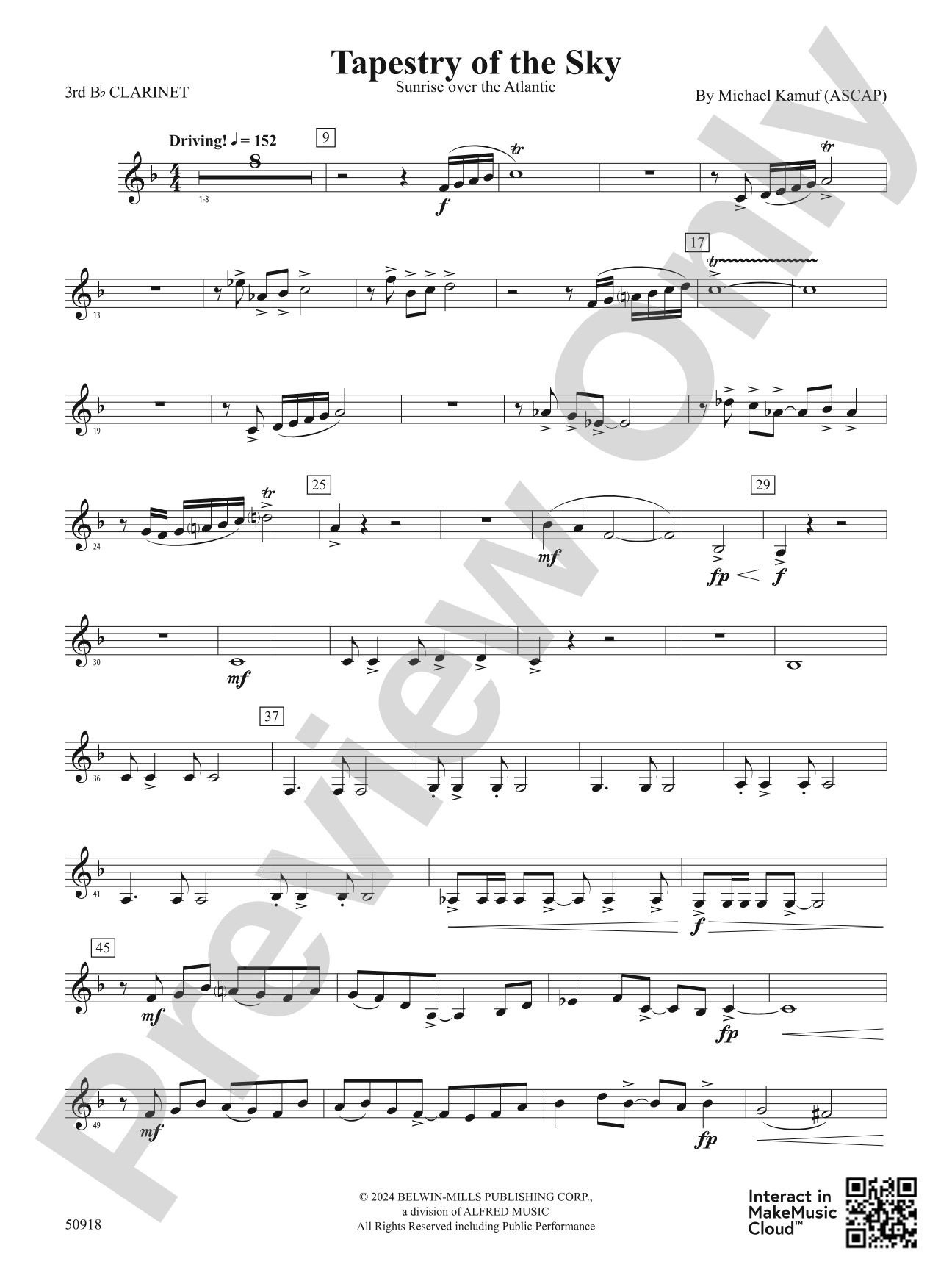 Tapestry of the Sky: 3rd B-flat Clarinet