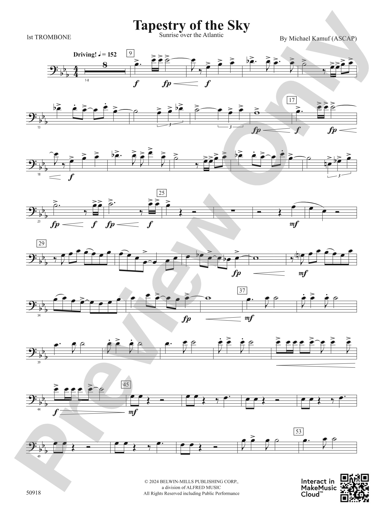 Tapestry of the Sky: 1st Trombone