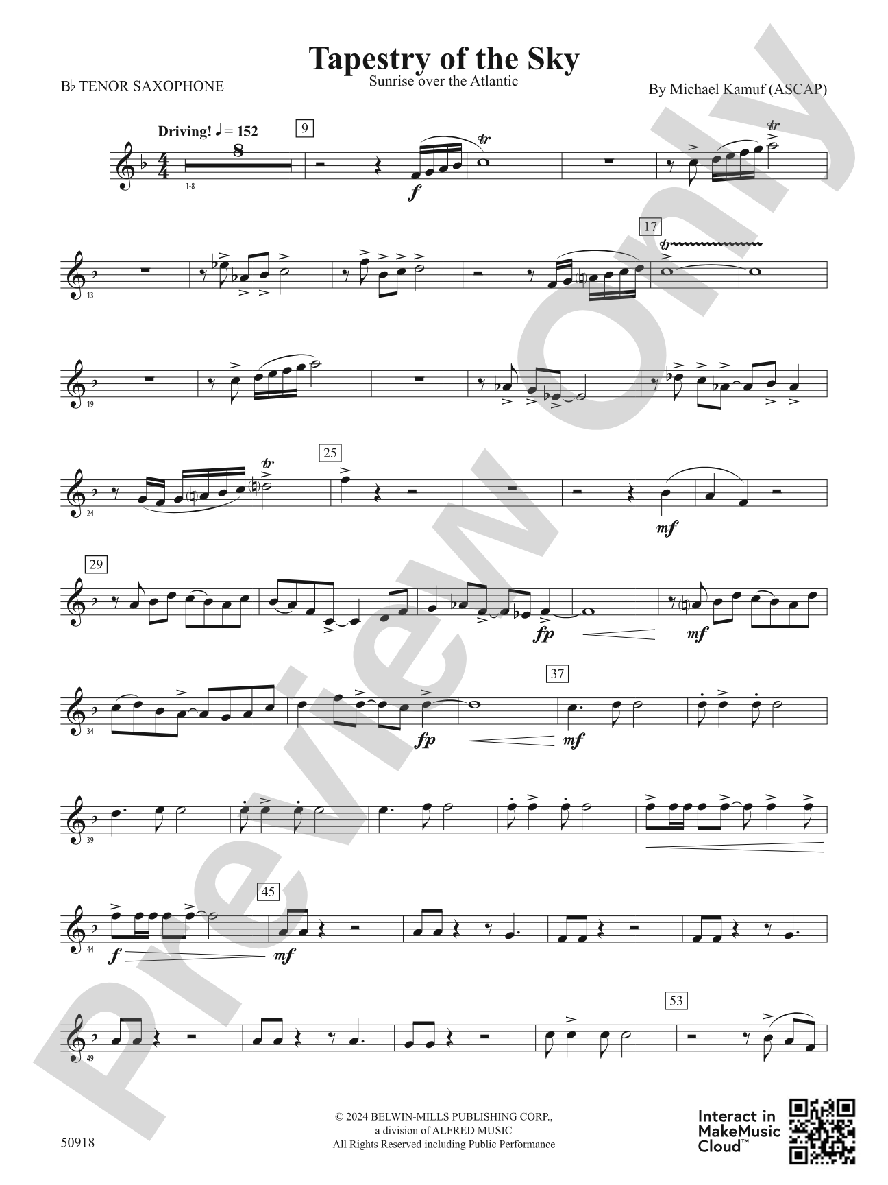Tapestry of the Sky: B-flat Tenor Saxophone