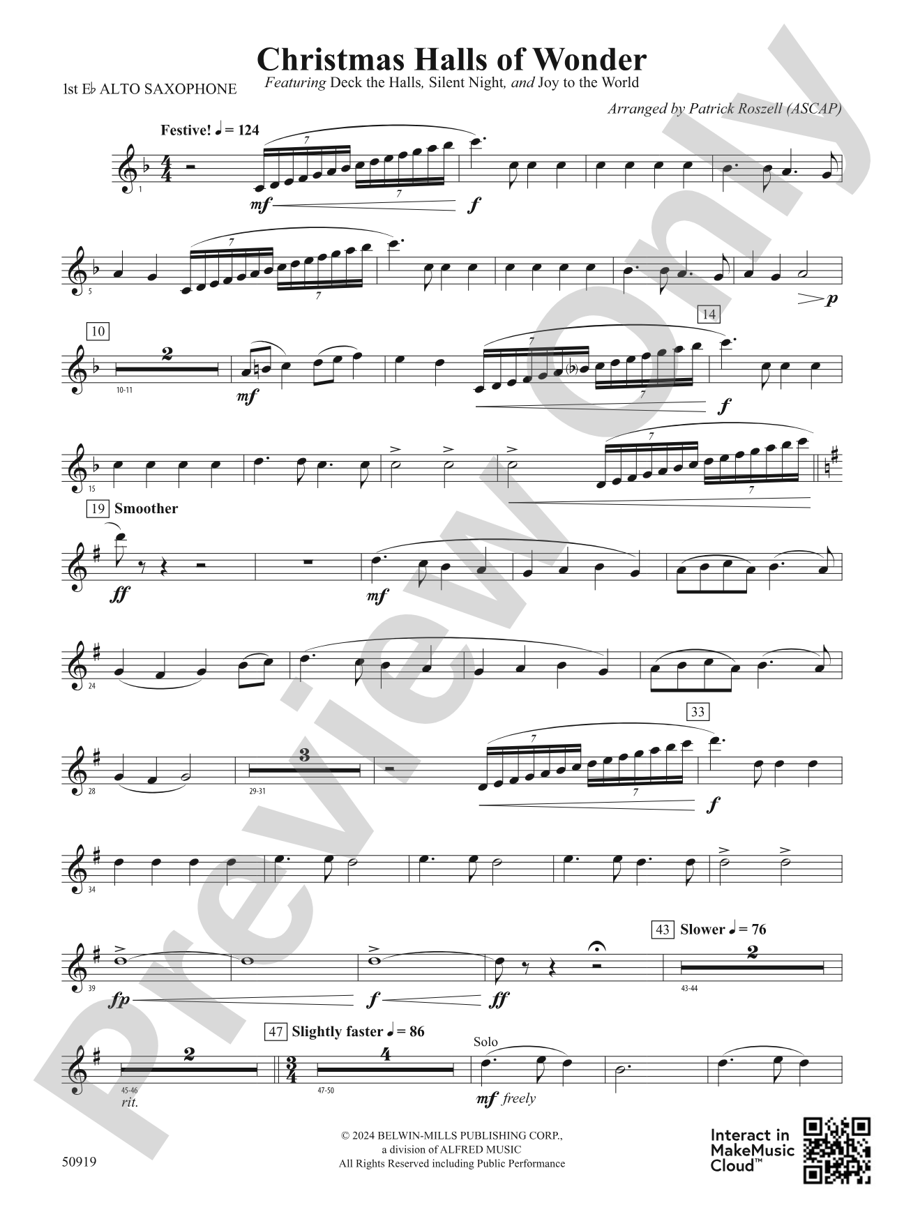Christmas Halls of Wonder: E-flat Alto Saxophone