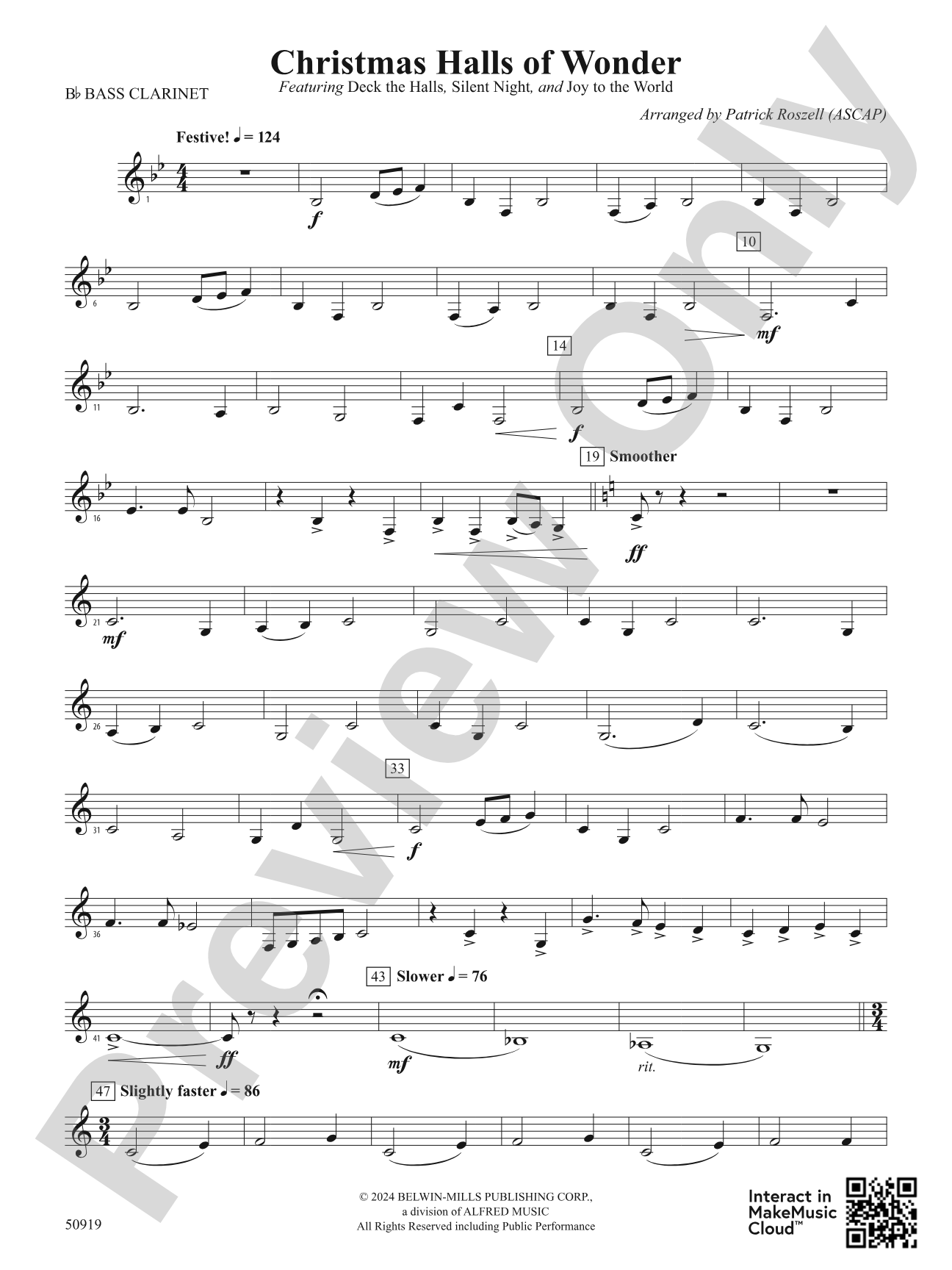 Christmas Halls of Wonder: B-flat Bass Clarinet