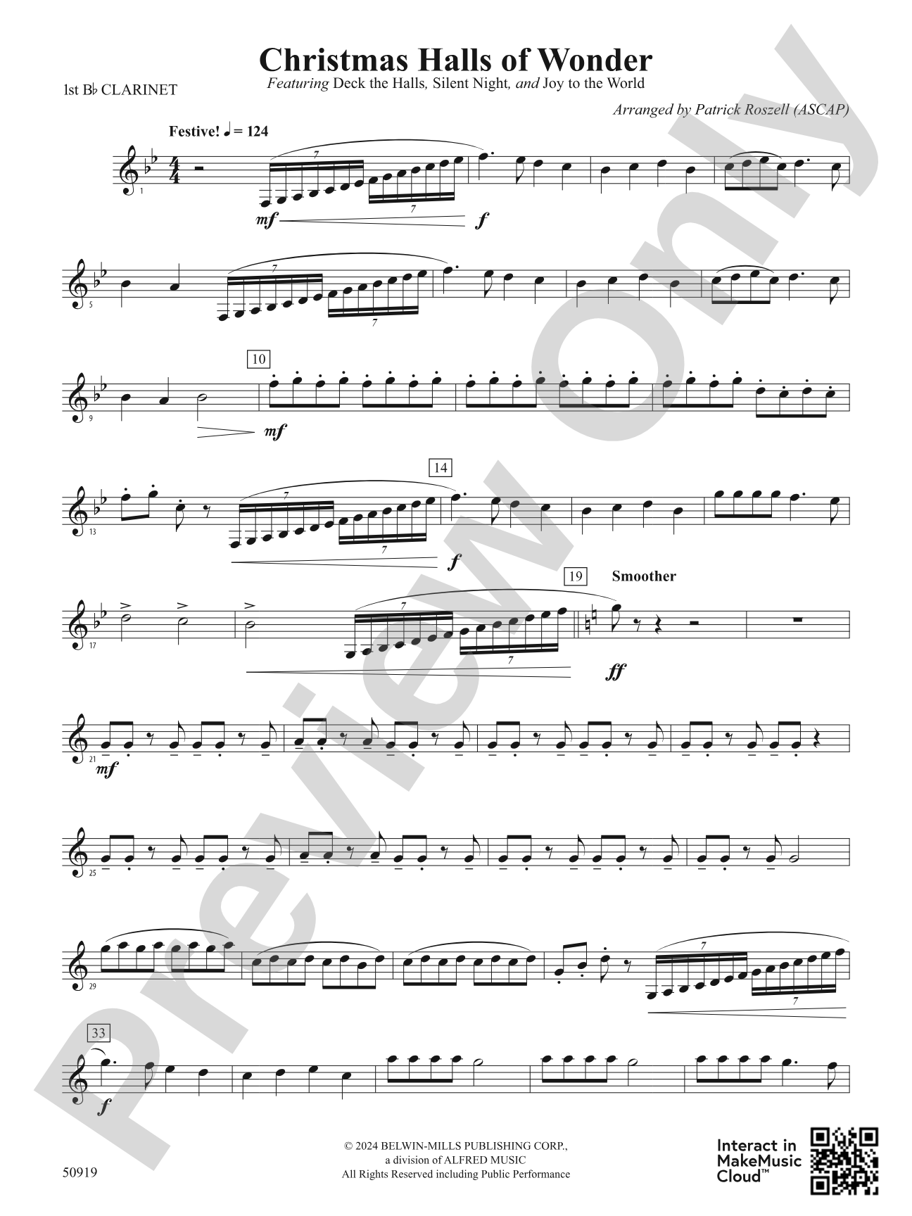 Christmas Halls of Wonder: 1st B-flat Clarinet