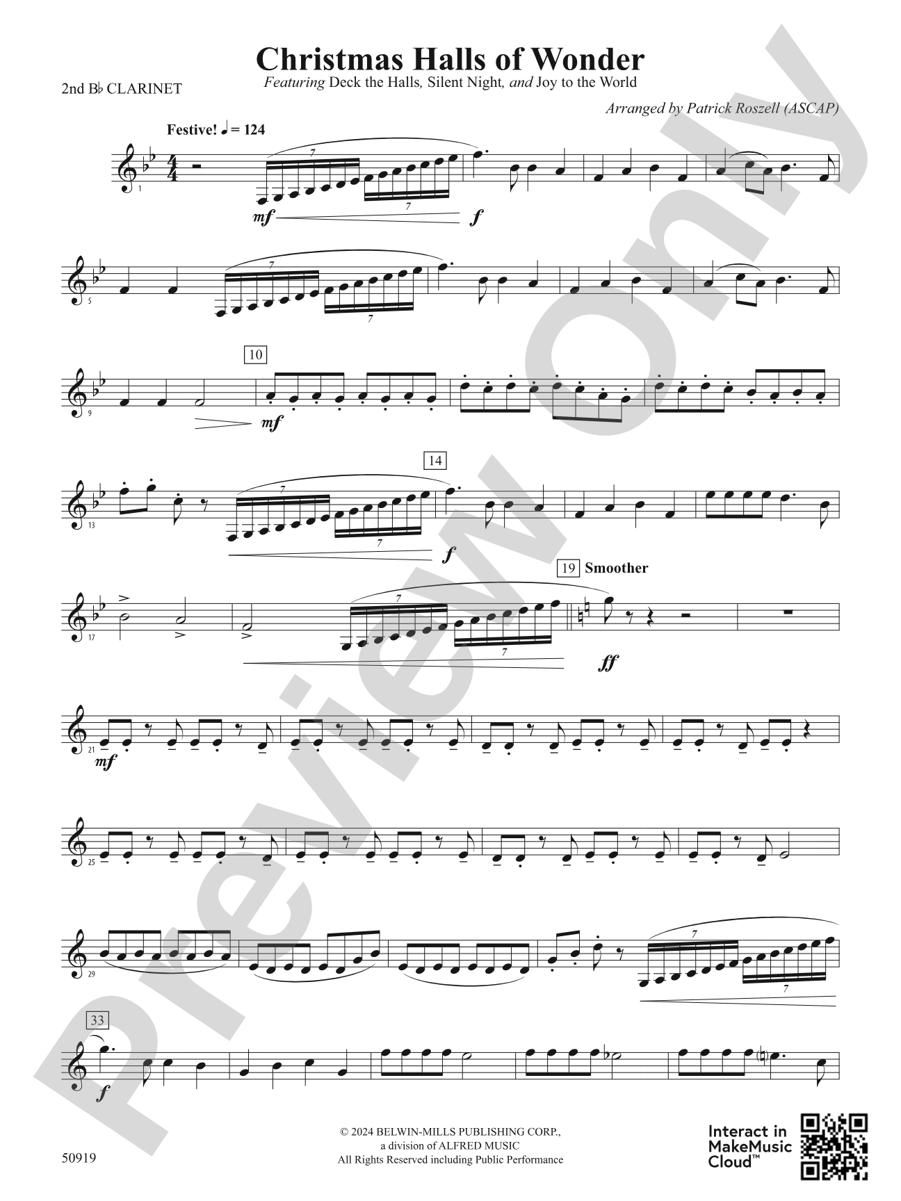 Christmas Halls of Wonder: 2nd B-flat Clarinet