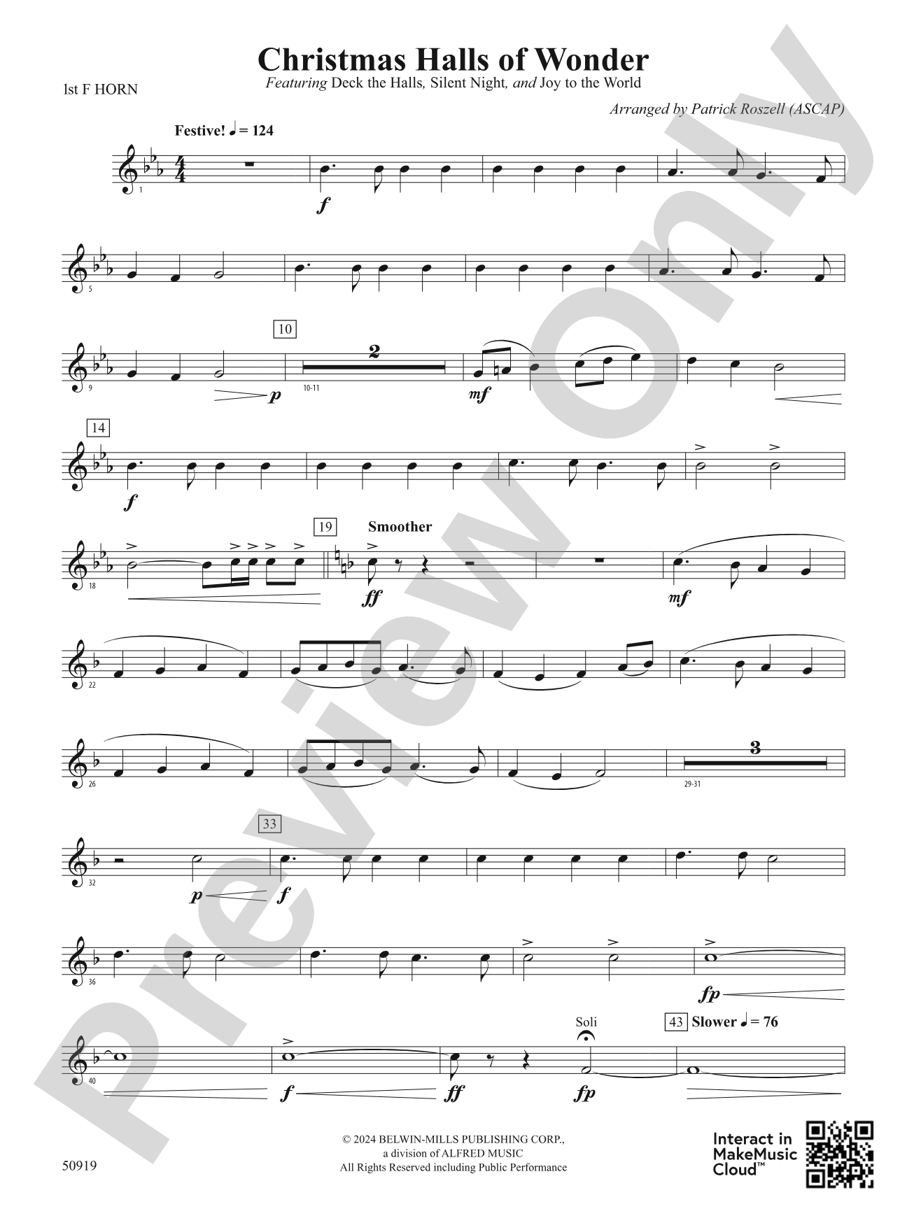 Christmas Halls of Wonder: 1st F Horn