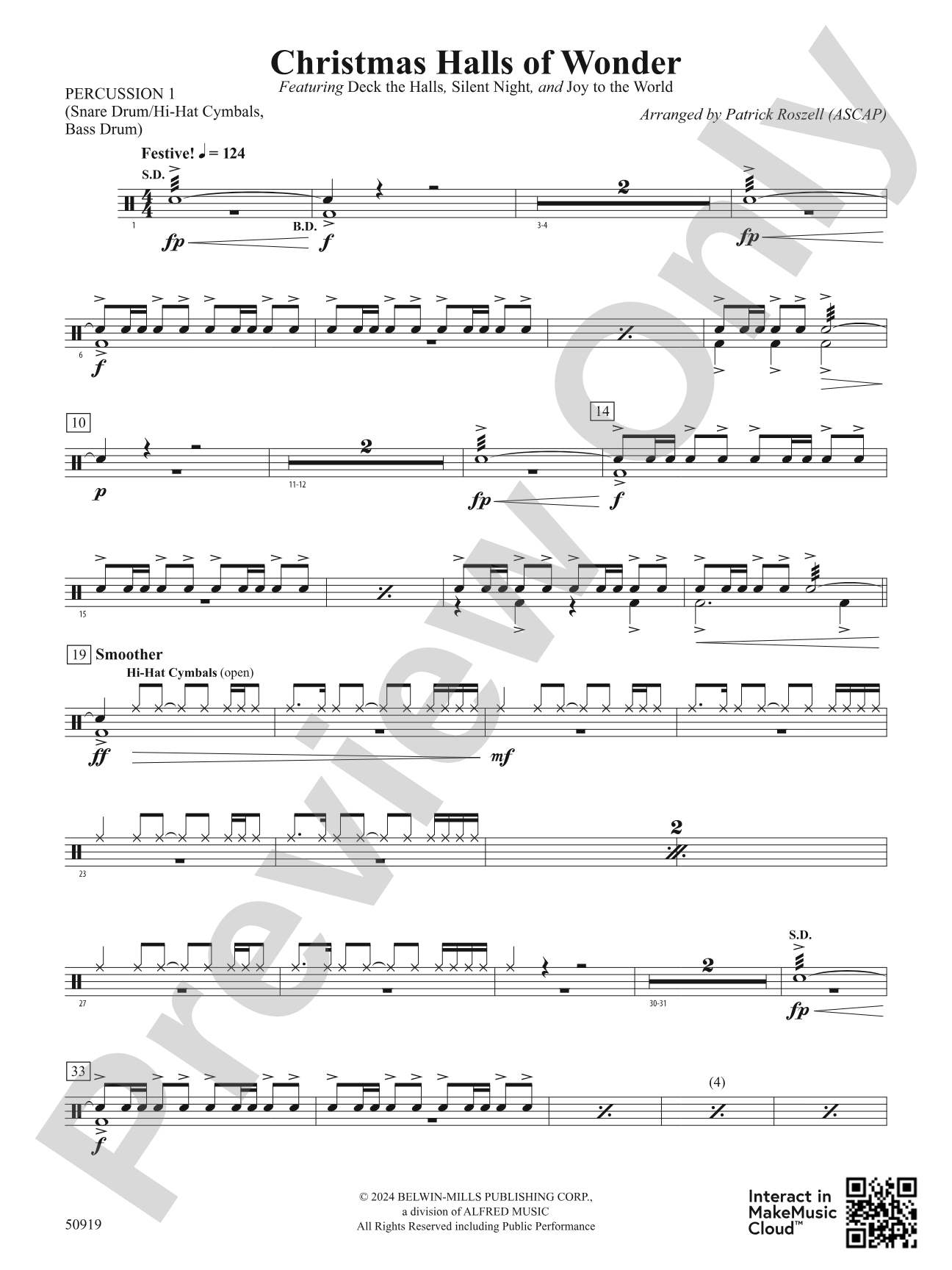 Christmas Halls of Wonder: 1st Percussion