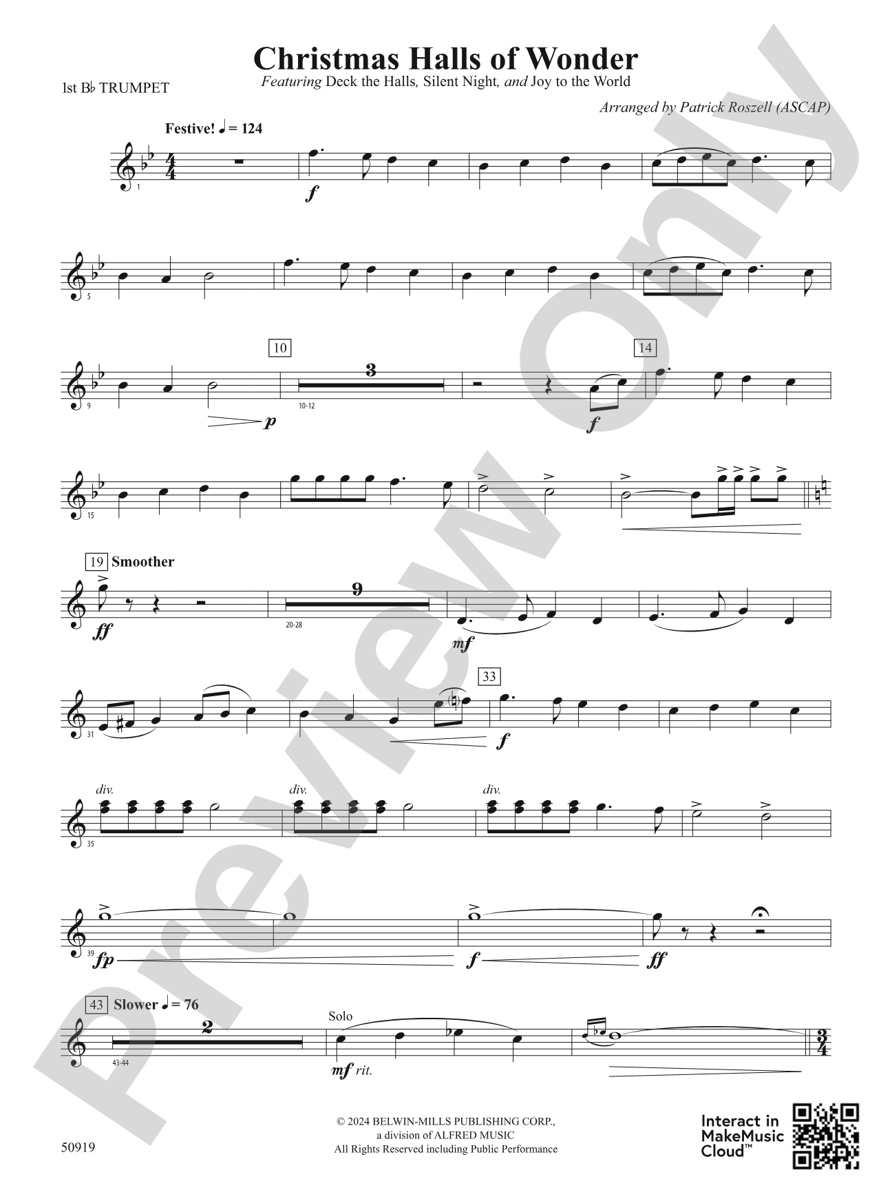 Christmas Halls of Wonder: 1st B-flat Trumpet