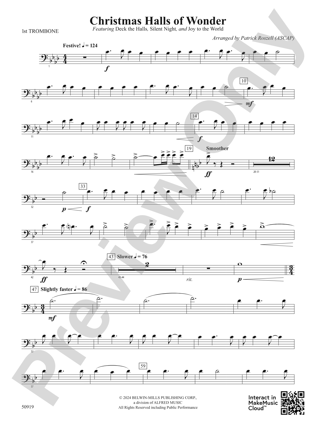 Christmas Halls of Wonder: 1st Trombone