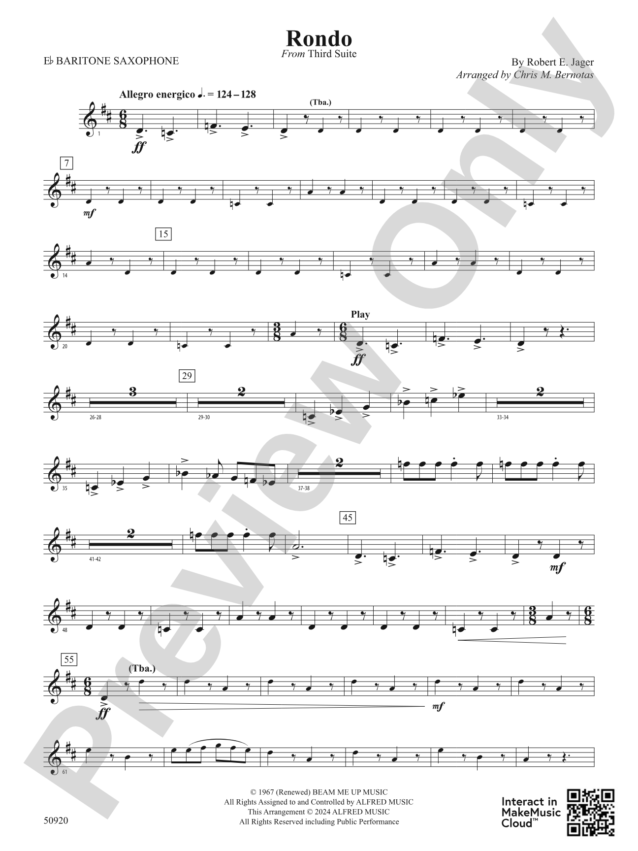 Rondo: E-flat Baritone Saxophone