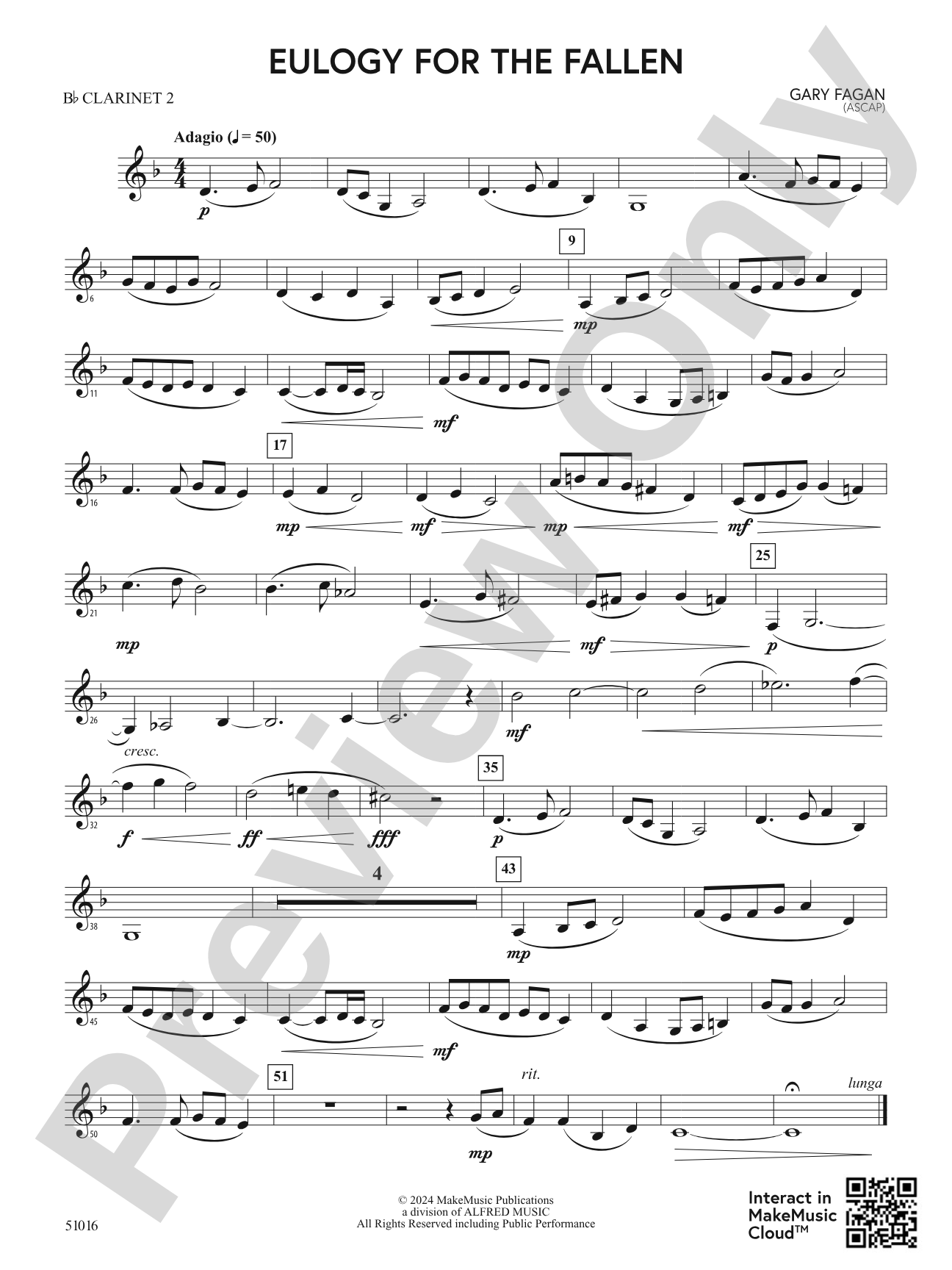 Eulogy for the Fallen: 2nd B-flat Clarinet