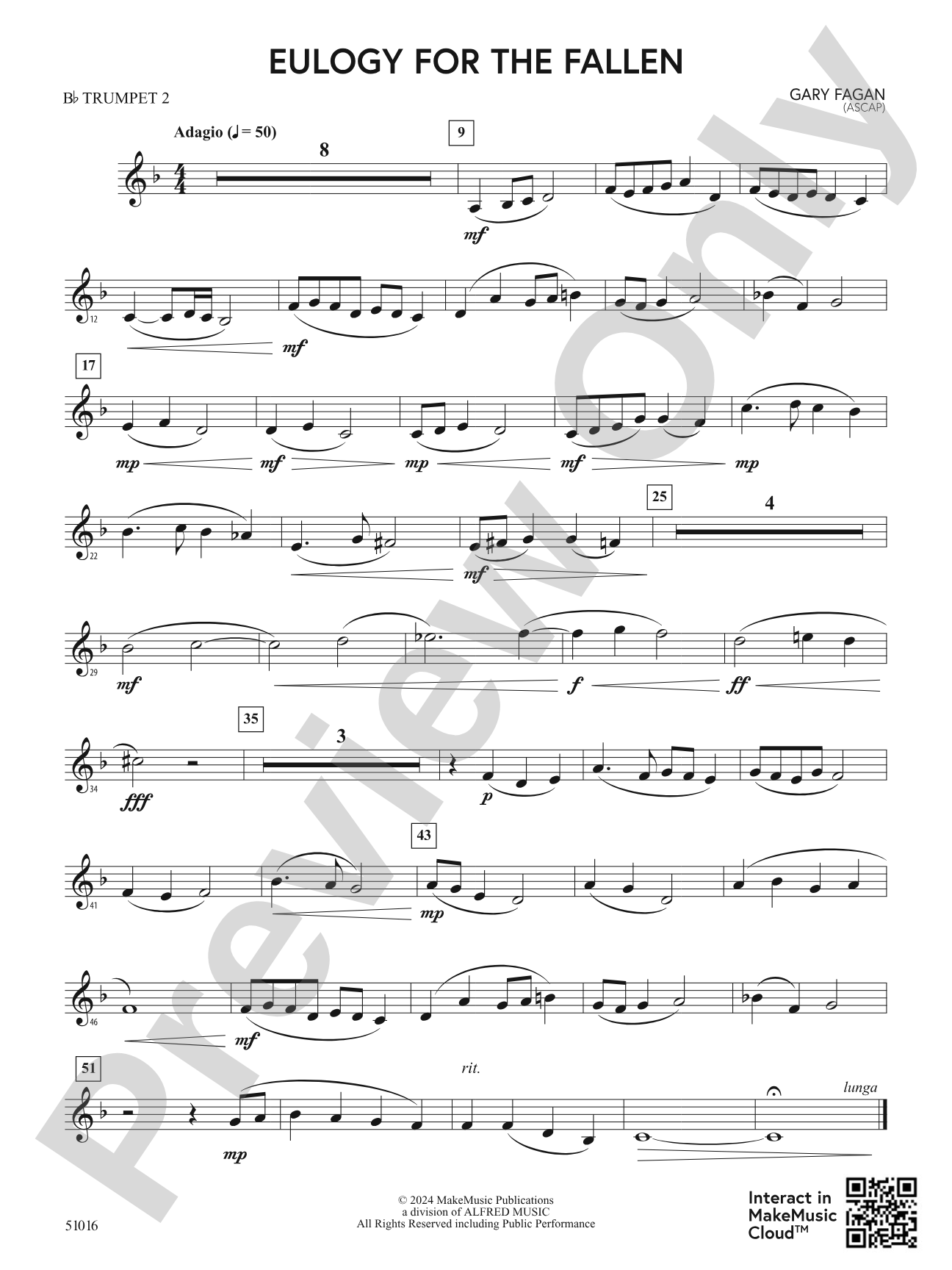 Eulogy for the Fallen: 2nd B-flat Trumpet