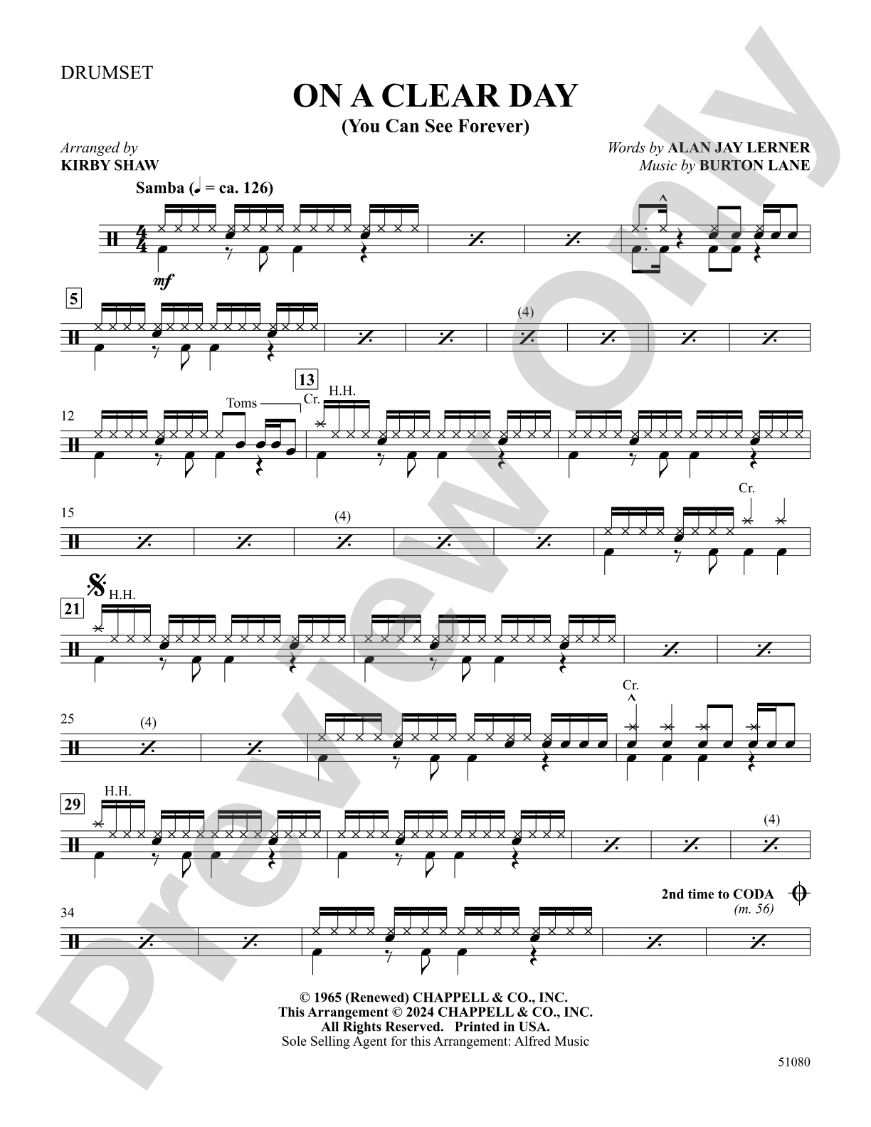 On a Clear Day: Drums