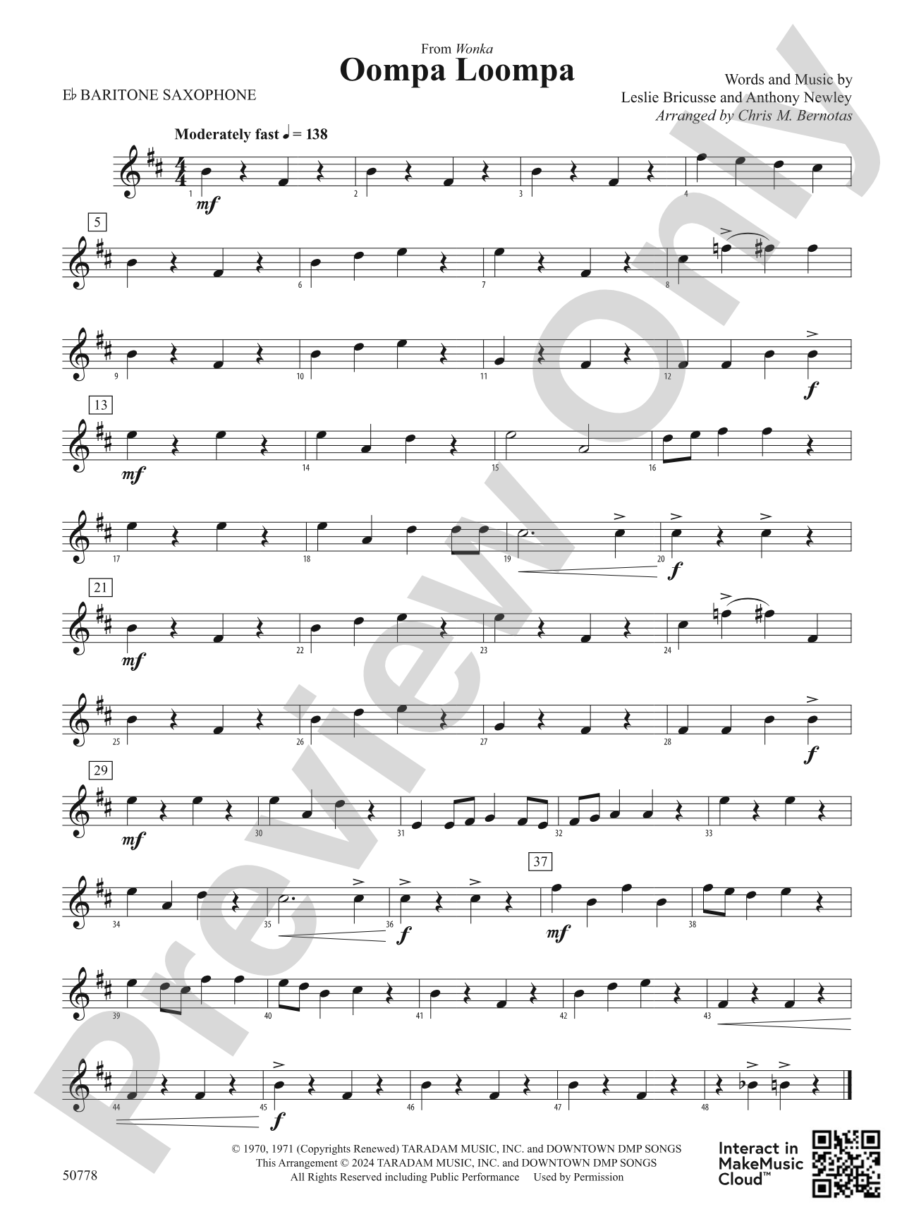 Oompa Loompa: E-flat Baritone Saxophone