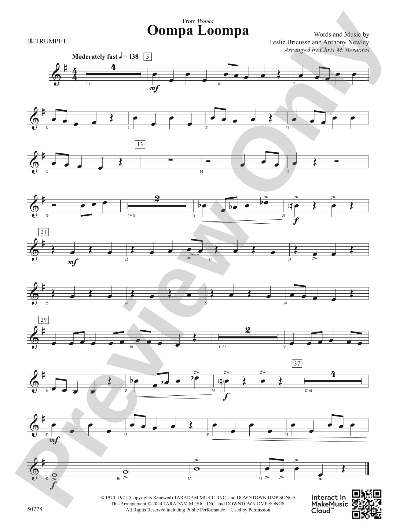 Oompa Loompa: 1st B-flat Trumpet