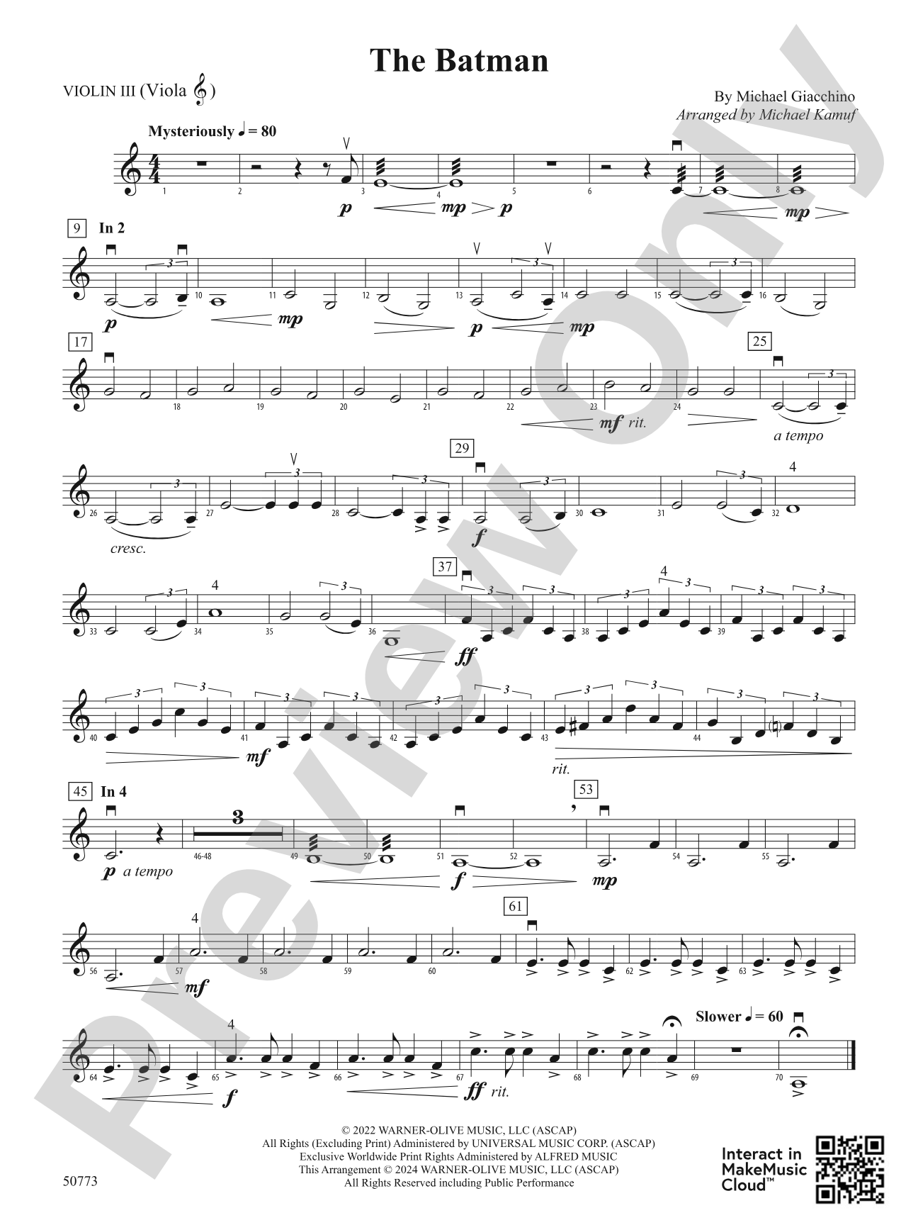 The Batman: 3rd Violin (Viola [TC])