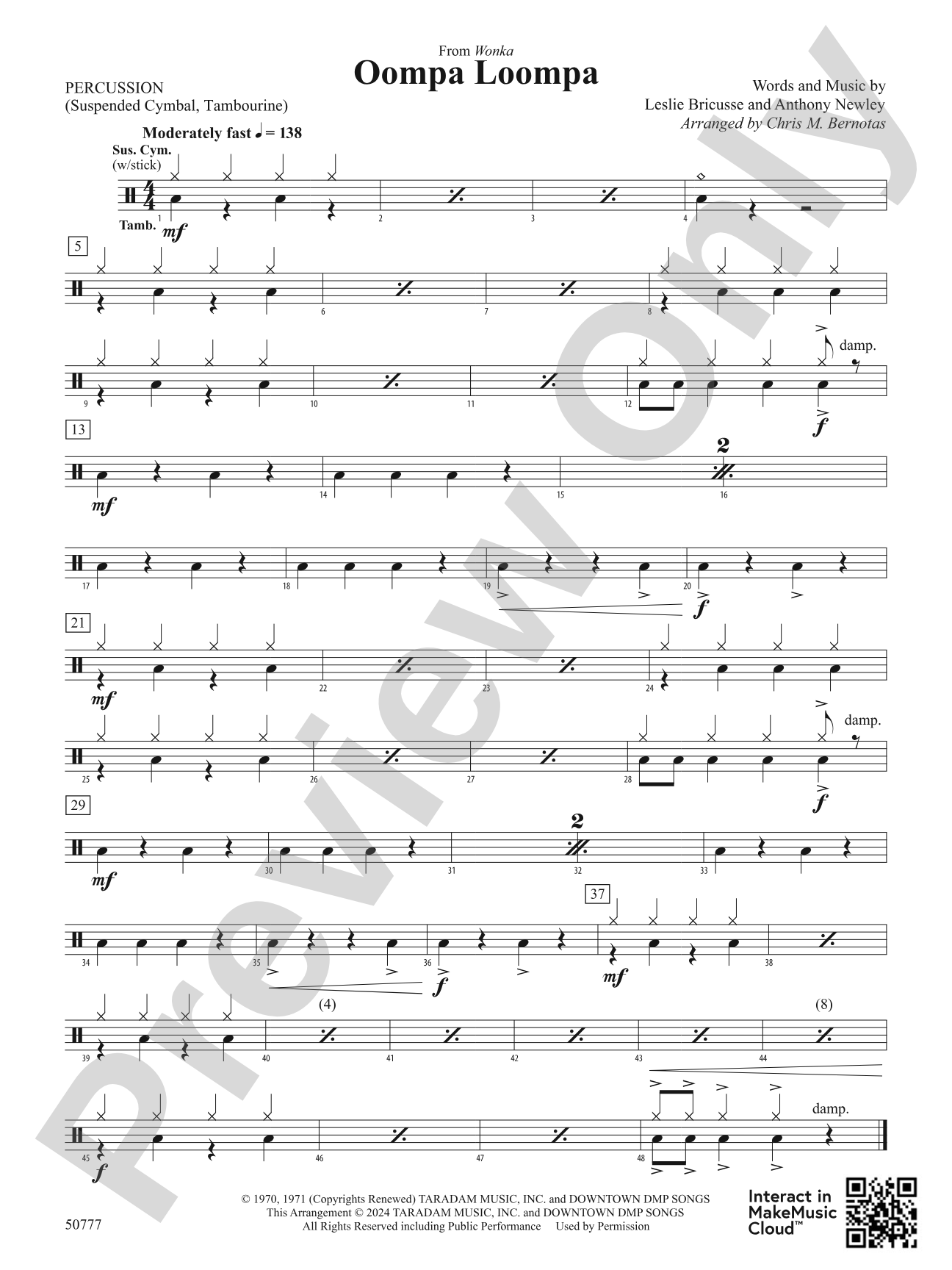 Oompa Loompa: 1st Percussion