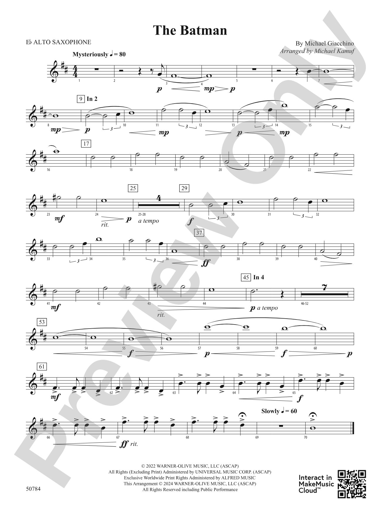 The Batman: E-flat Alto Saxophone