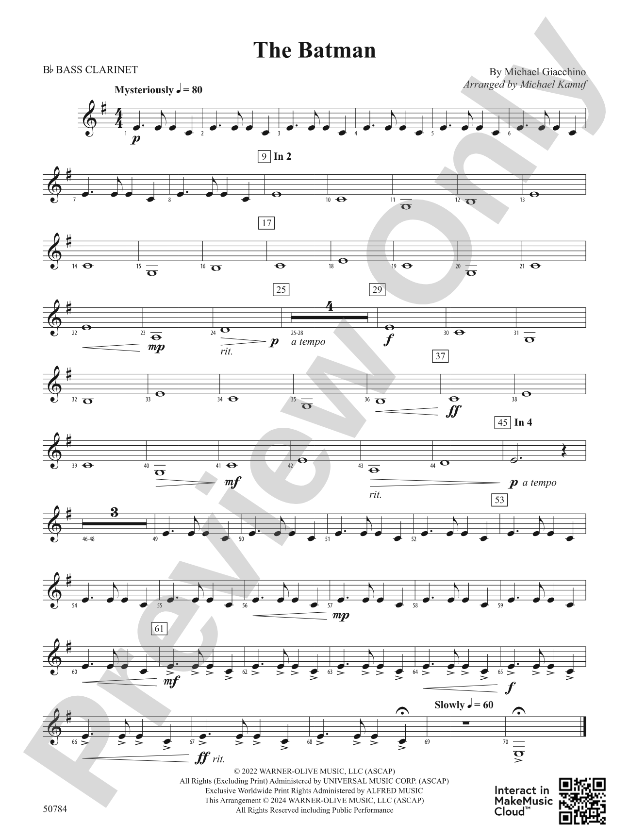 The Batman: B-flat Bass Clarinet