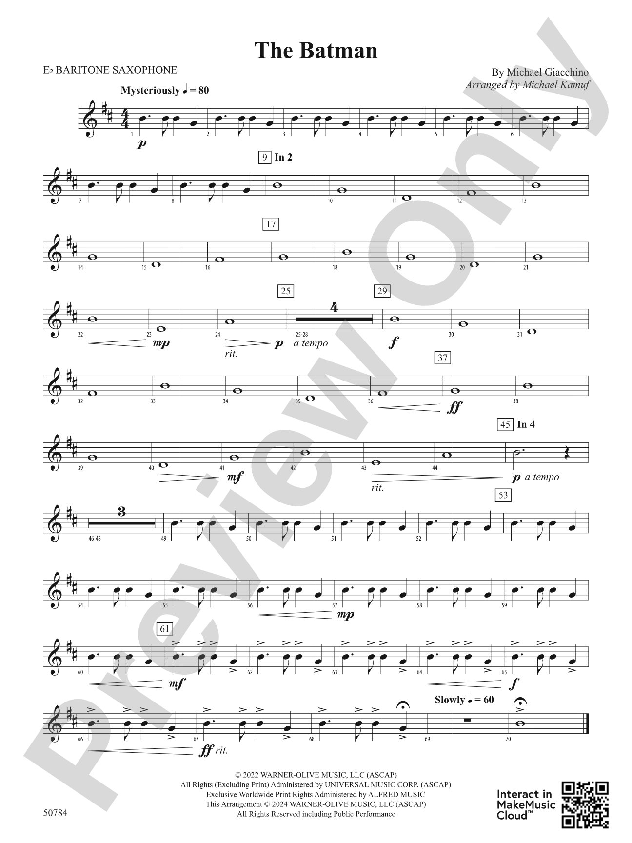 The Batman: E-flat Baritone Saxophone