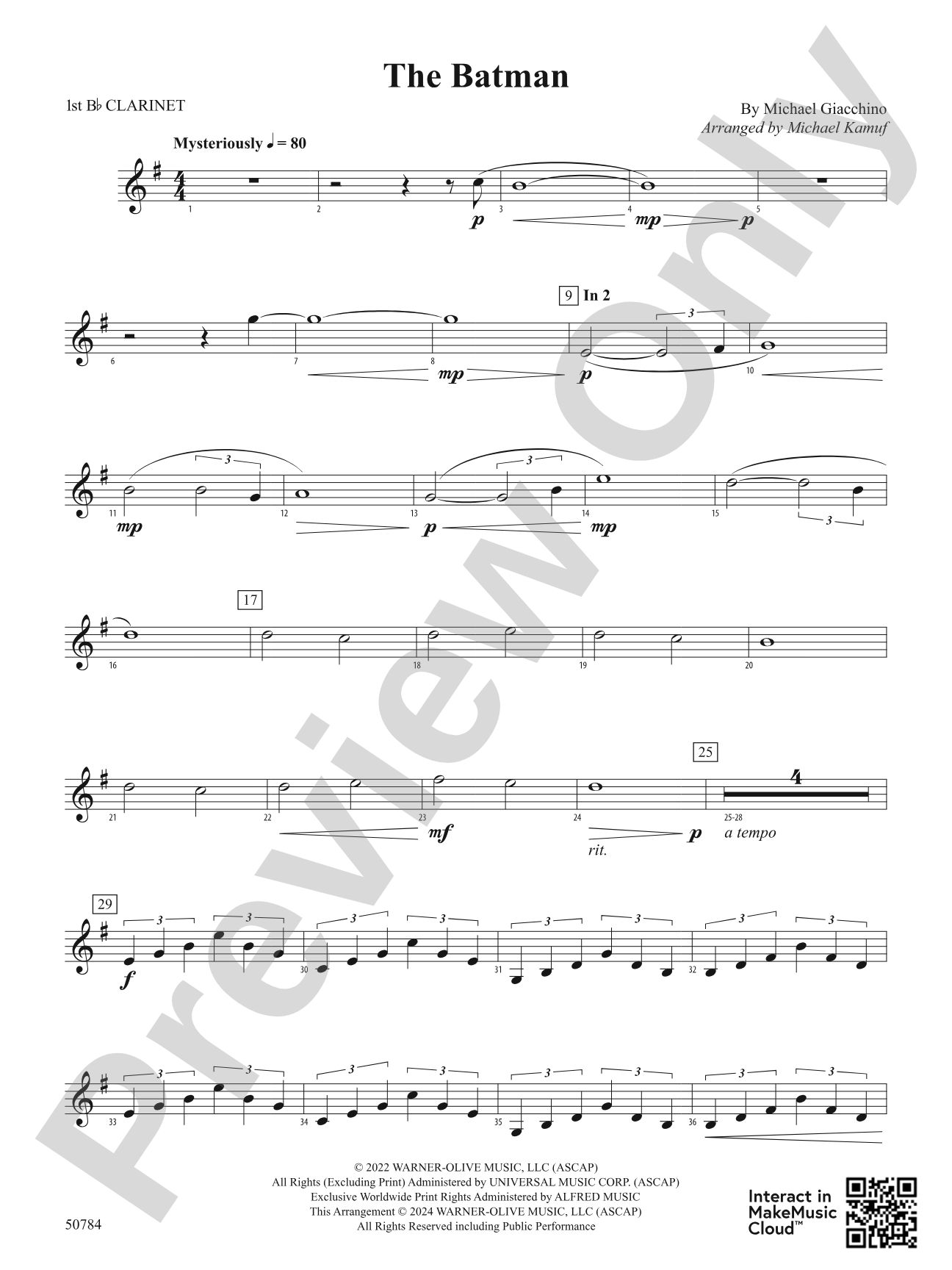The Batman: 1st B-flat Clarinet