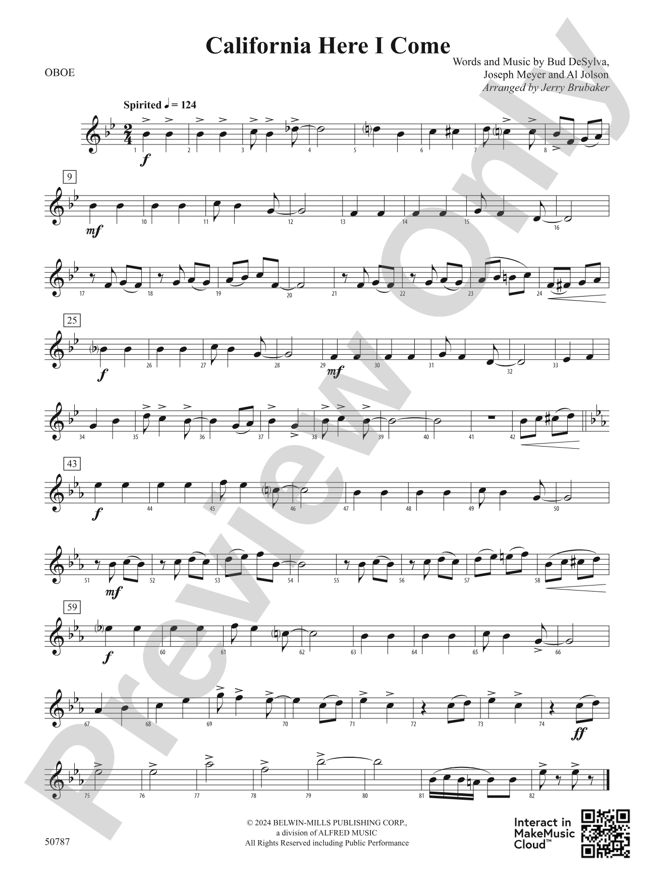 California Here I Come: Oboe