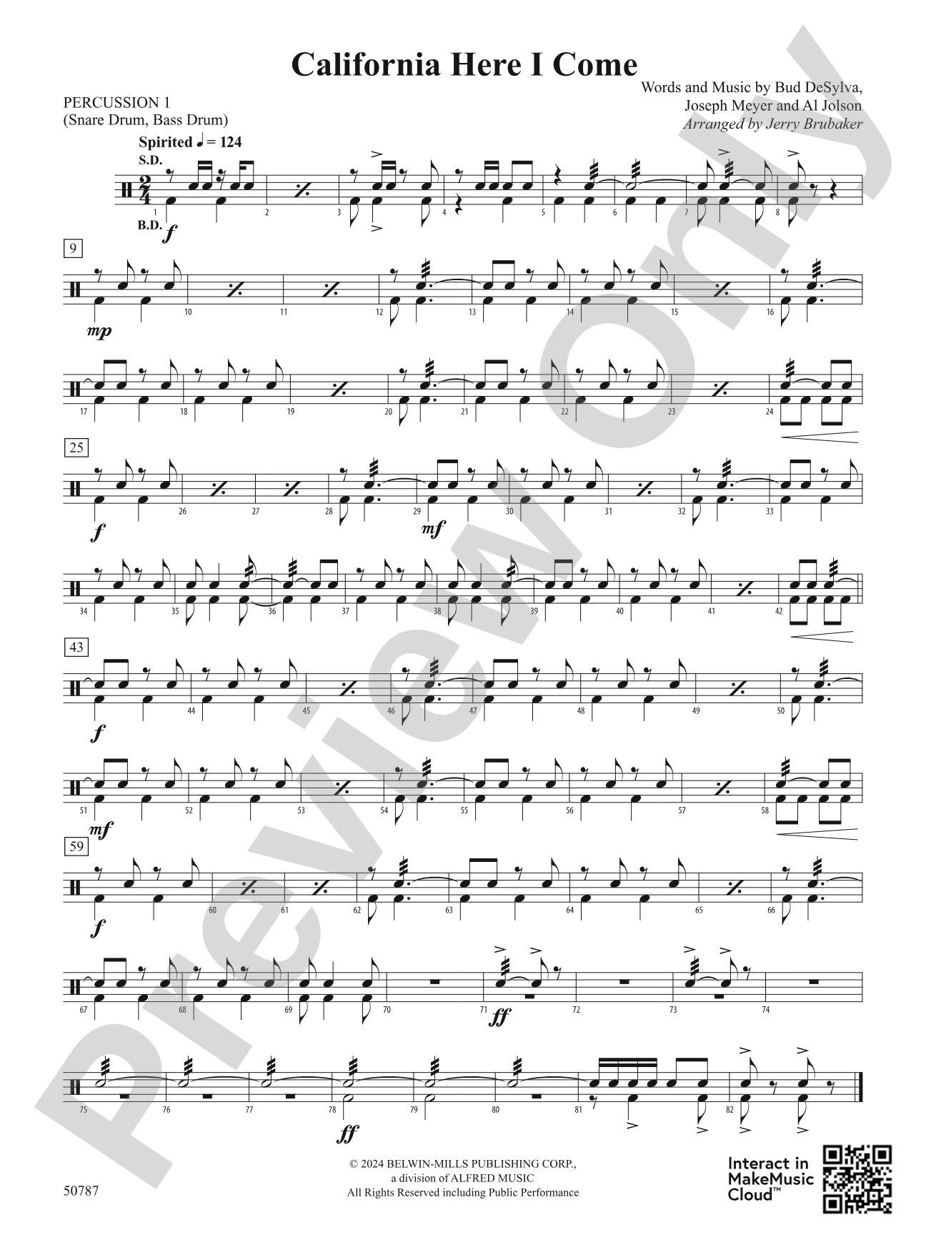 California Here I Come: 1st Percussion