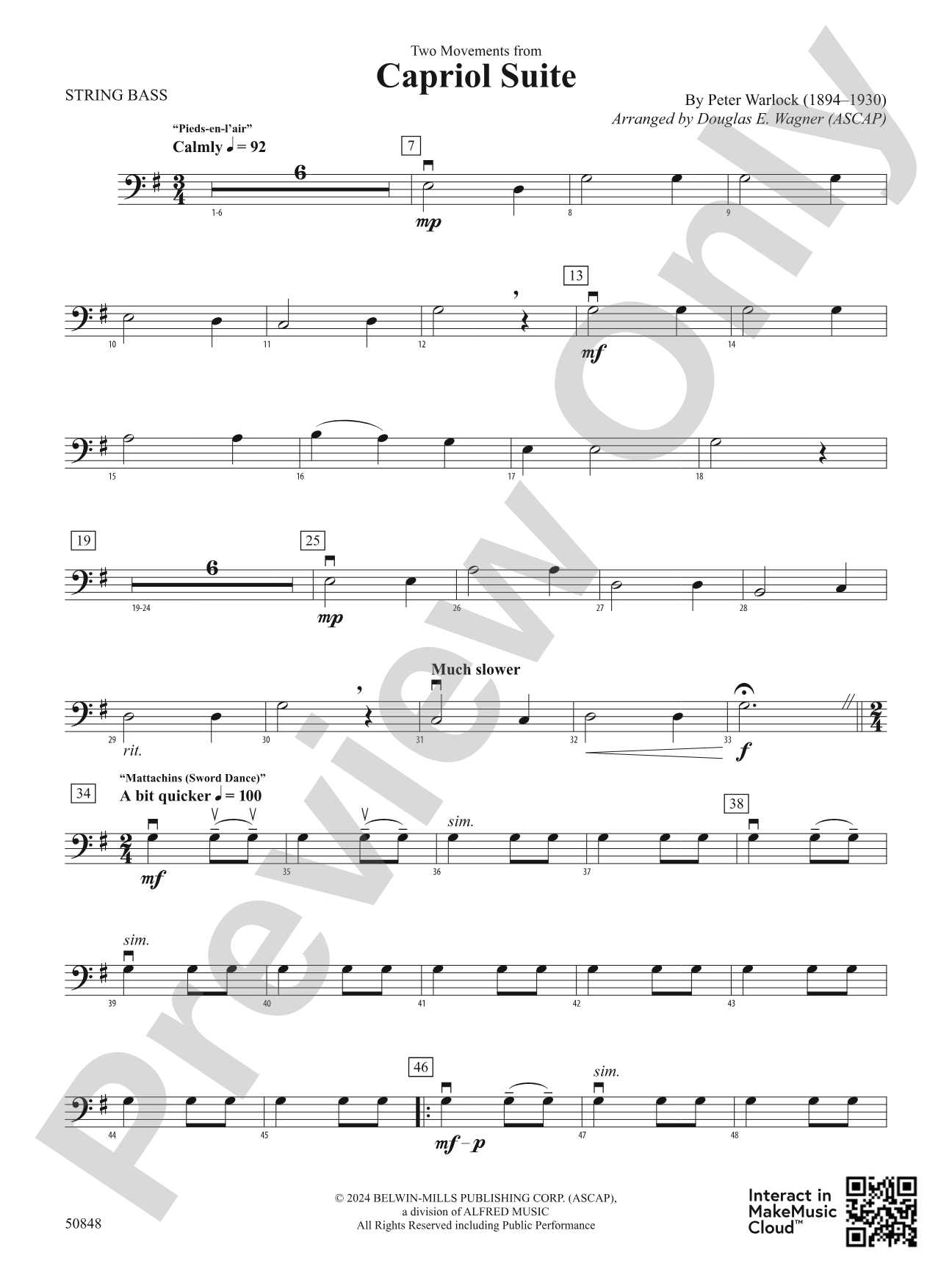 Capriol Suite: String Bass
