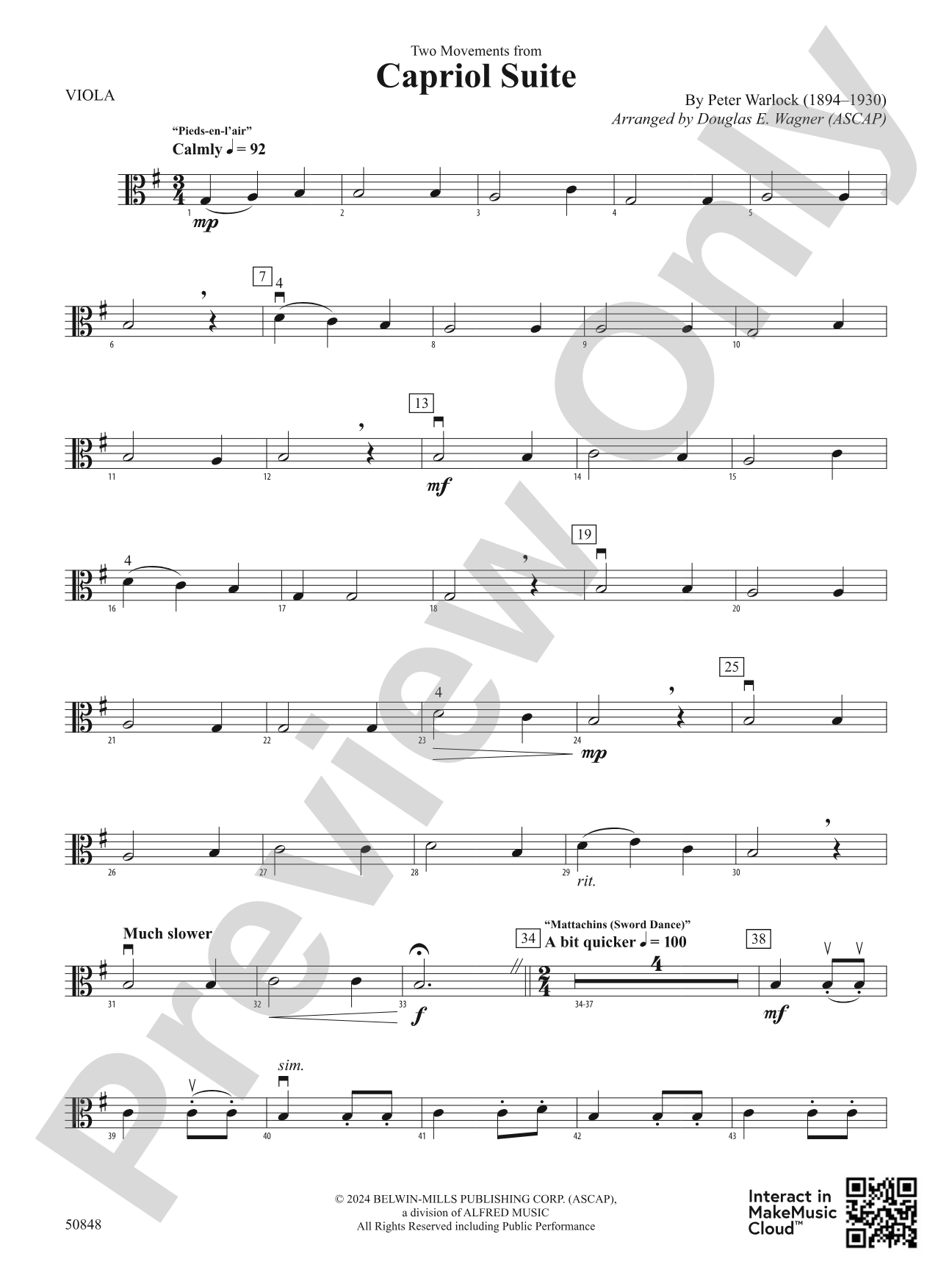 Capriol Suite: Viola